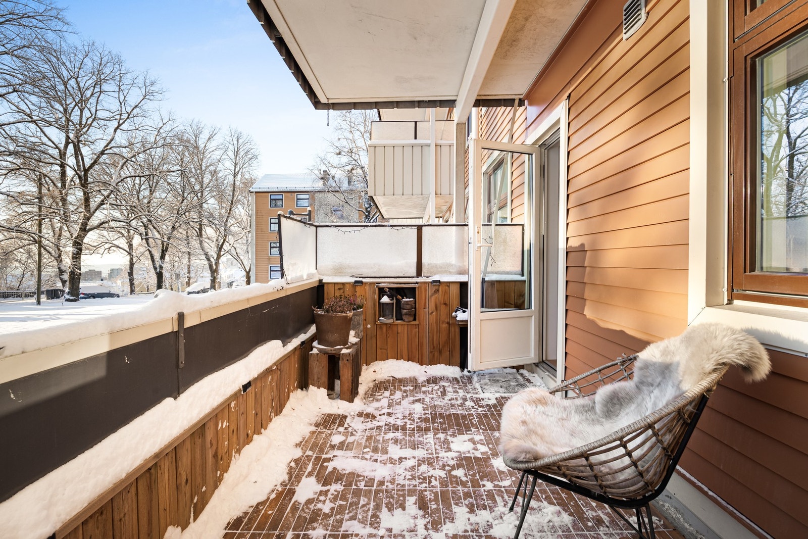 Balkong vinter Galleribilde