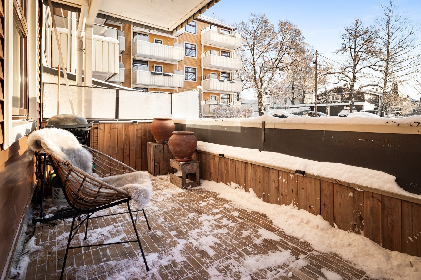 Balkong vinter Galleribilde