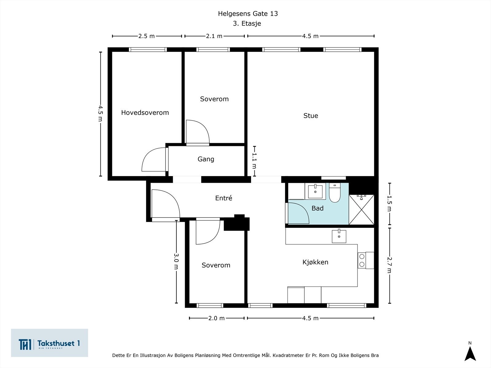Plantegning. Se også alternativ plantegning dersom utleie er ønskelig. Galleribilde