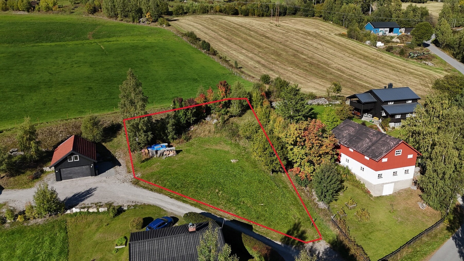 Bilde med markering av tomten Galleribilde