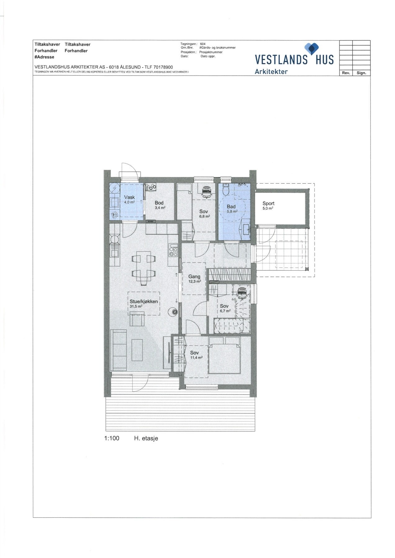 Planskisse 1. etg. Galleribilde