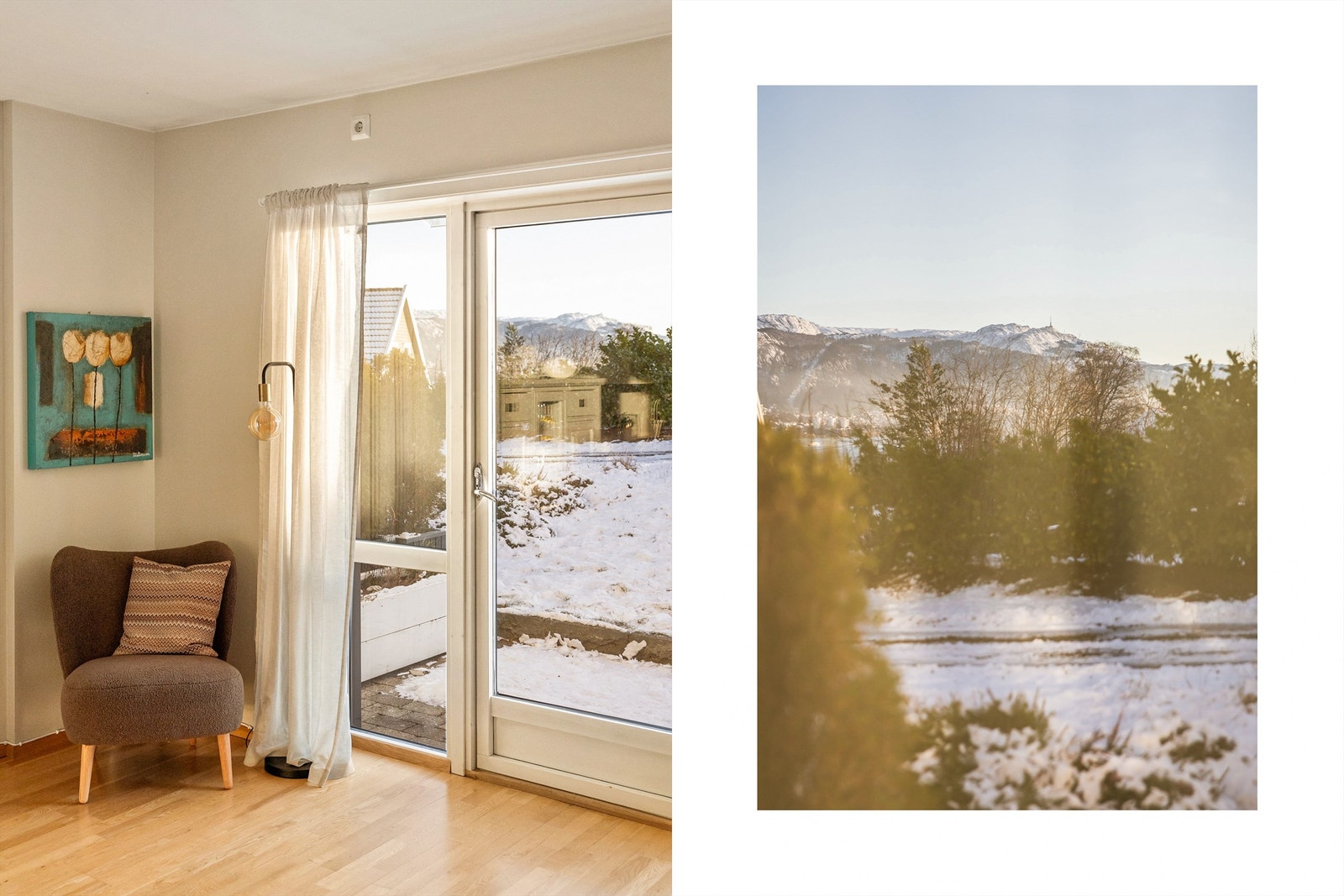 Fra stuen er det utgang til fin og solrik uteplass Galleribilde