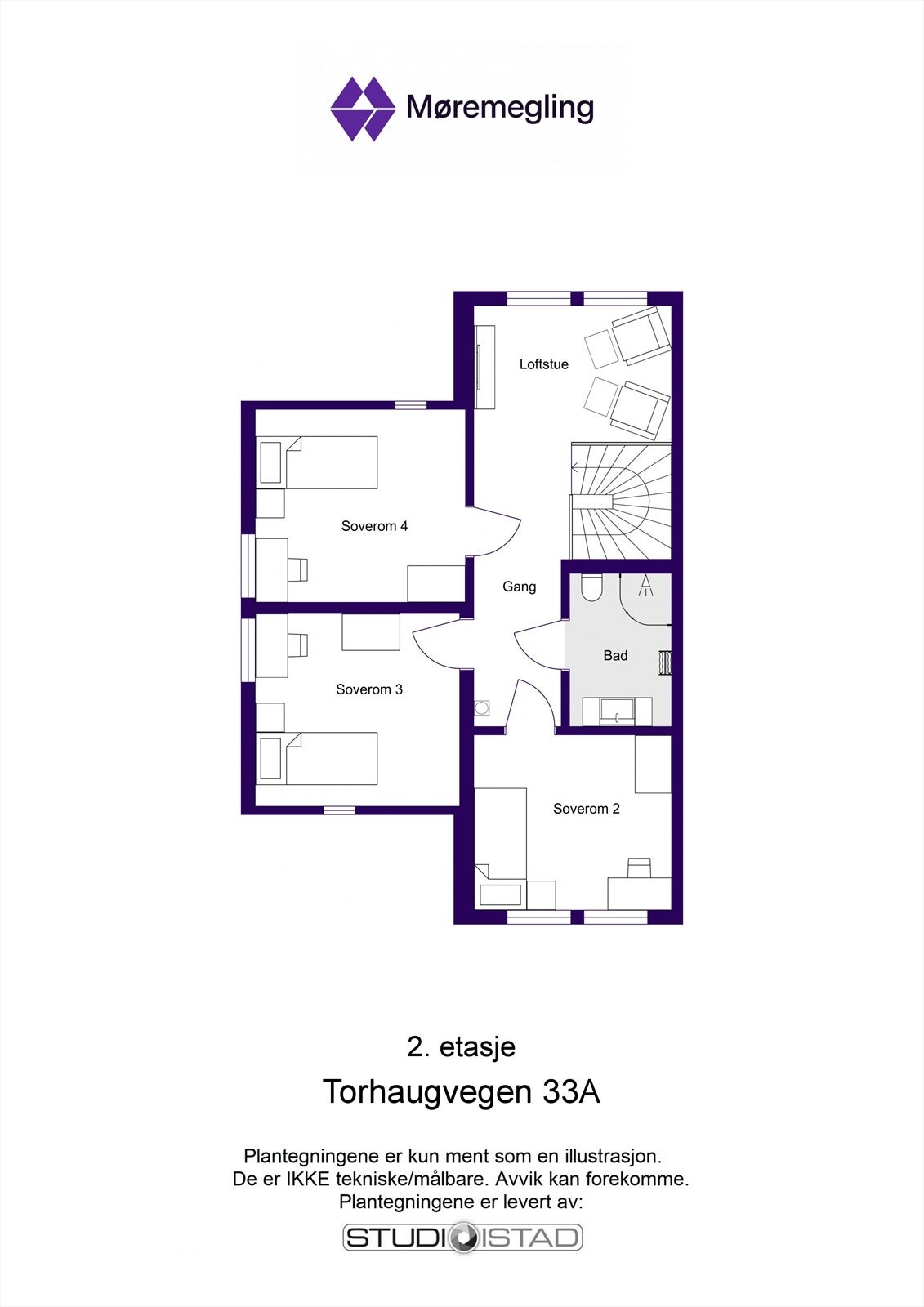 Plantegning loft (bilde fra nabohalvpart) Galleribilde