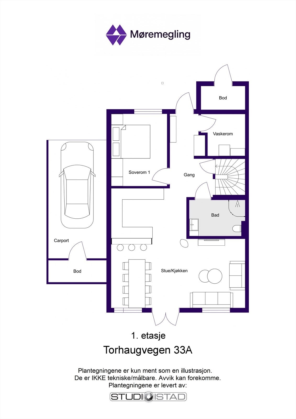 Plantegning 1. etasje (bilde fra nabohalvpart) Galleribilde