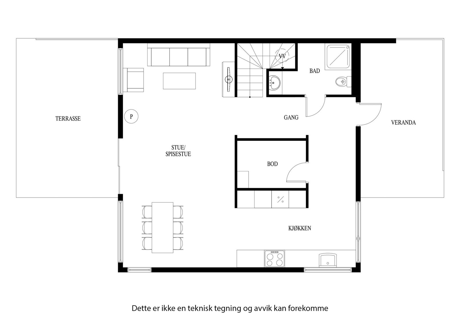 Plantegning 1. etasje Galleribilde