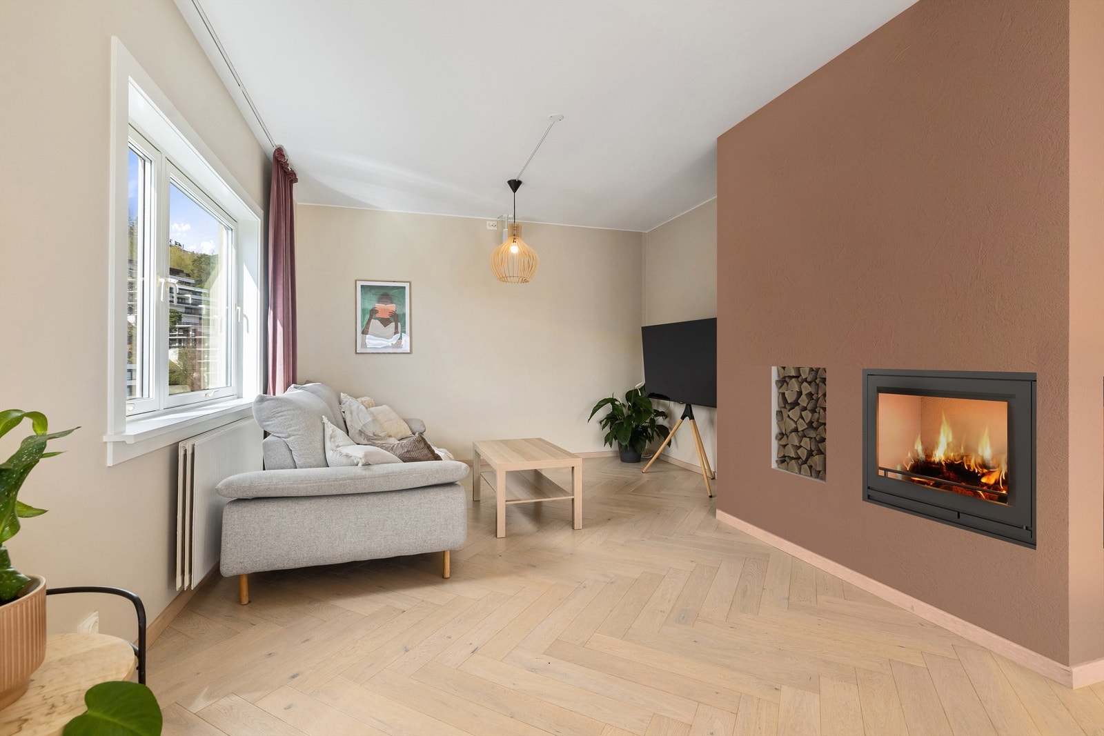 Illustrasjon med peisinnsats Galleribilde