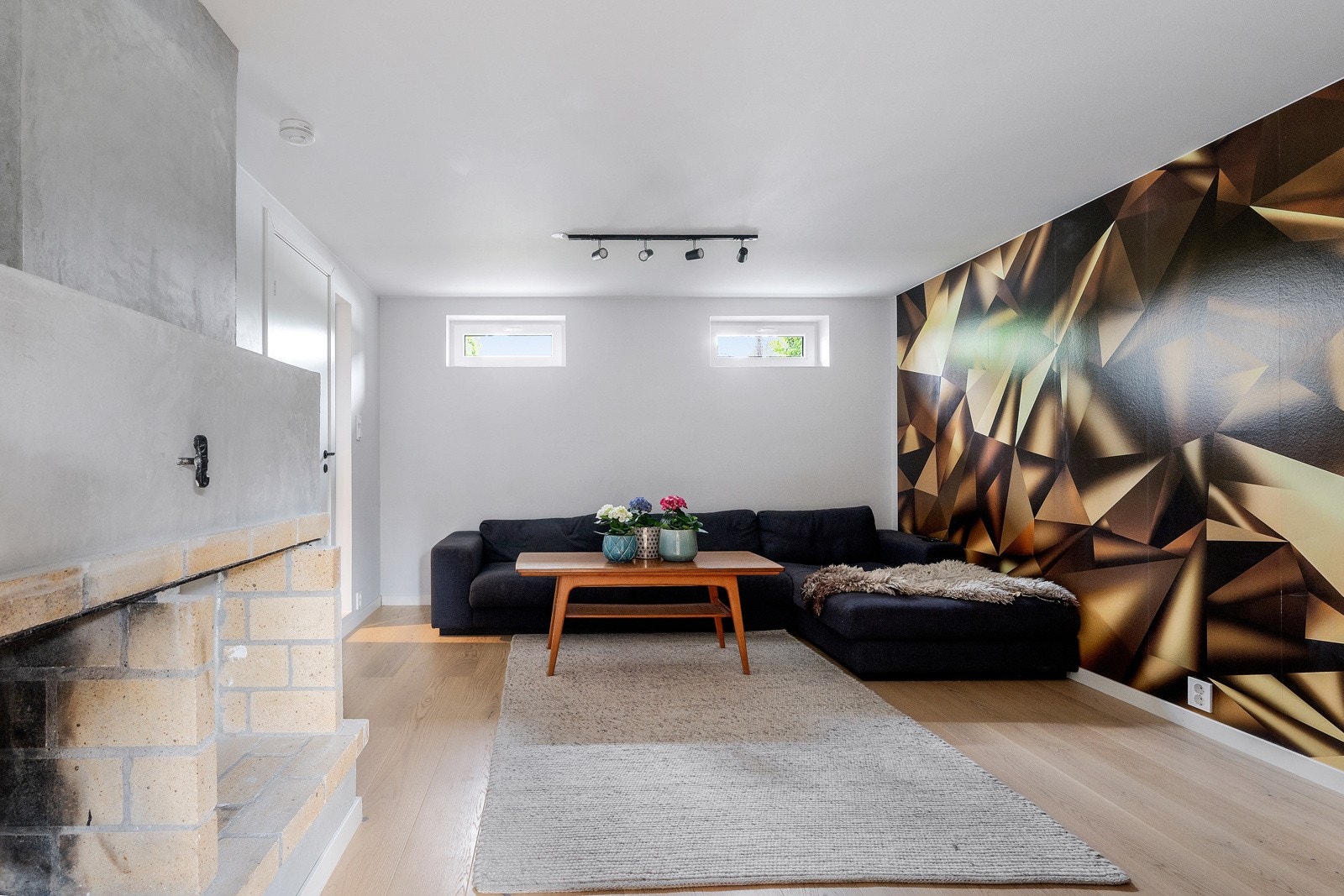 I boligens underetasje er hobbyrommet innredet med to stuer. Galleribilde