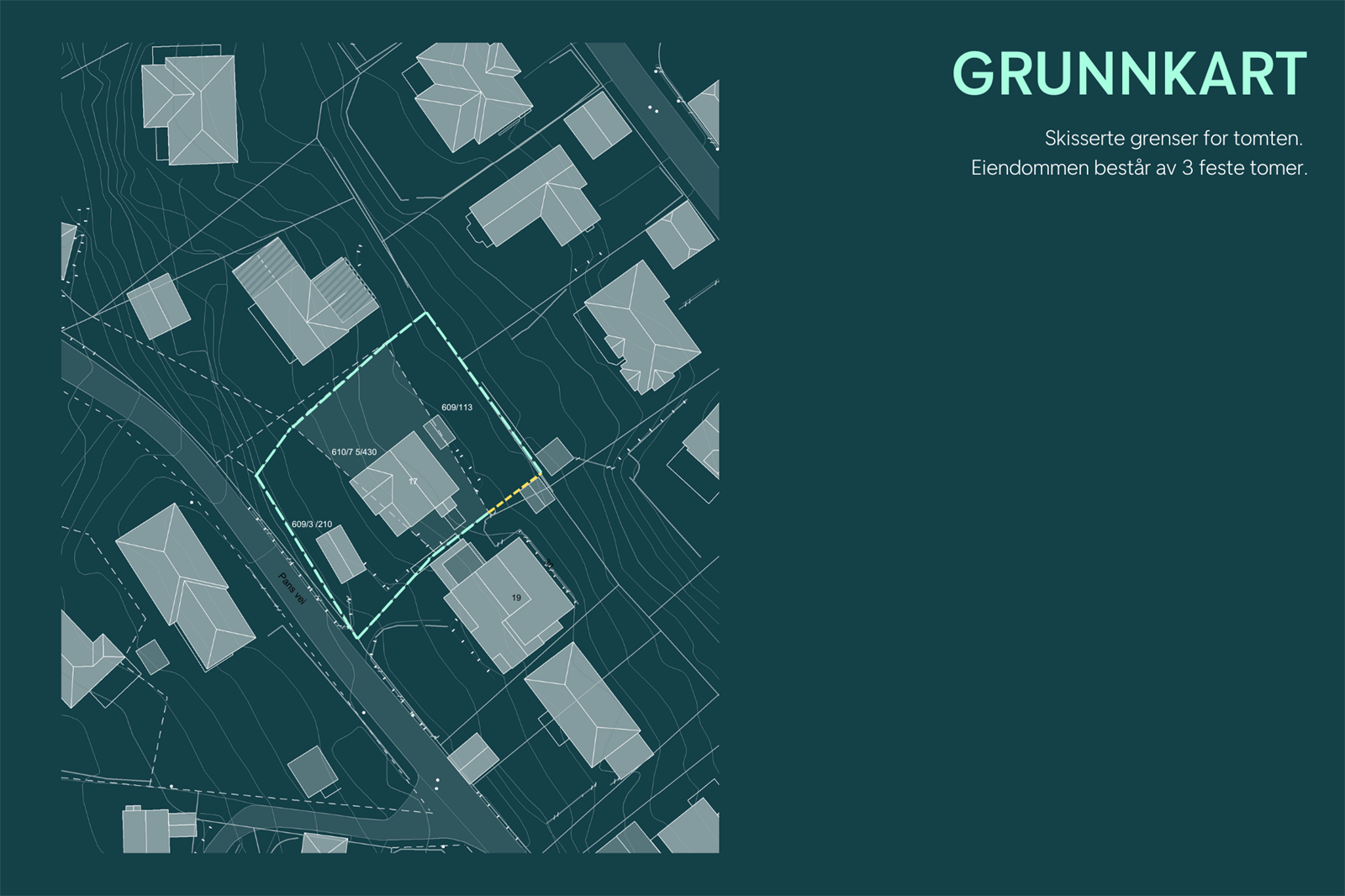 Skisserte grenser av tomten. Galleribilde