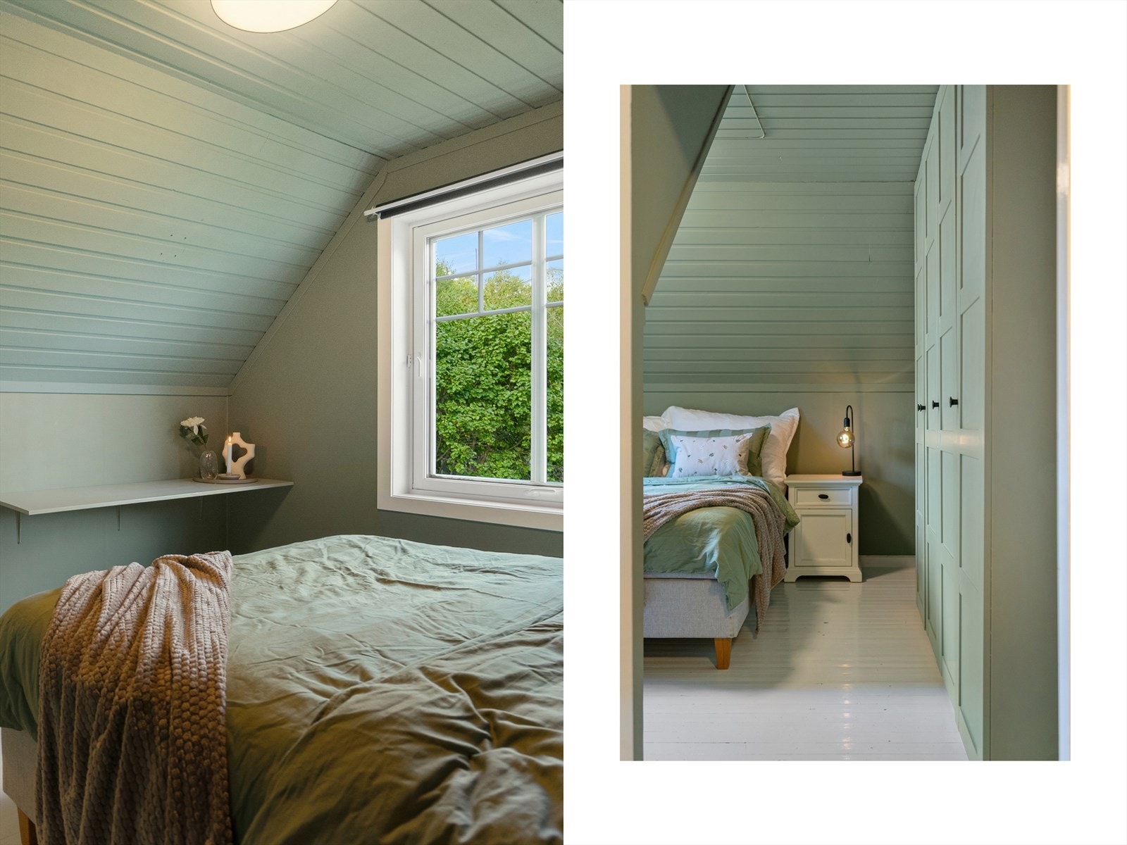 Soverom 1 - her er det plass til både dobbeltseng, nattbord og garderobeløsning Galleribilde