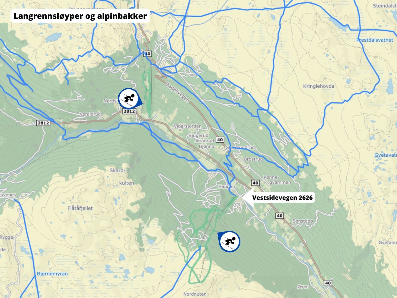 Langrennsløyper og alpinbakker i nærheten Galleribilde