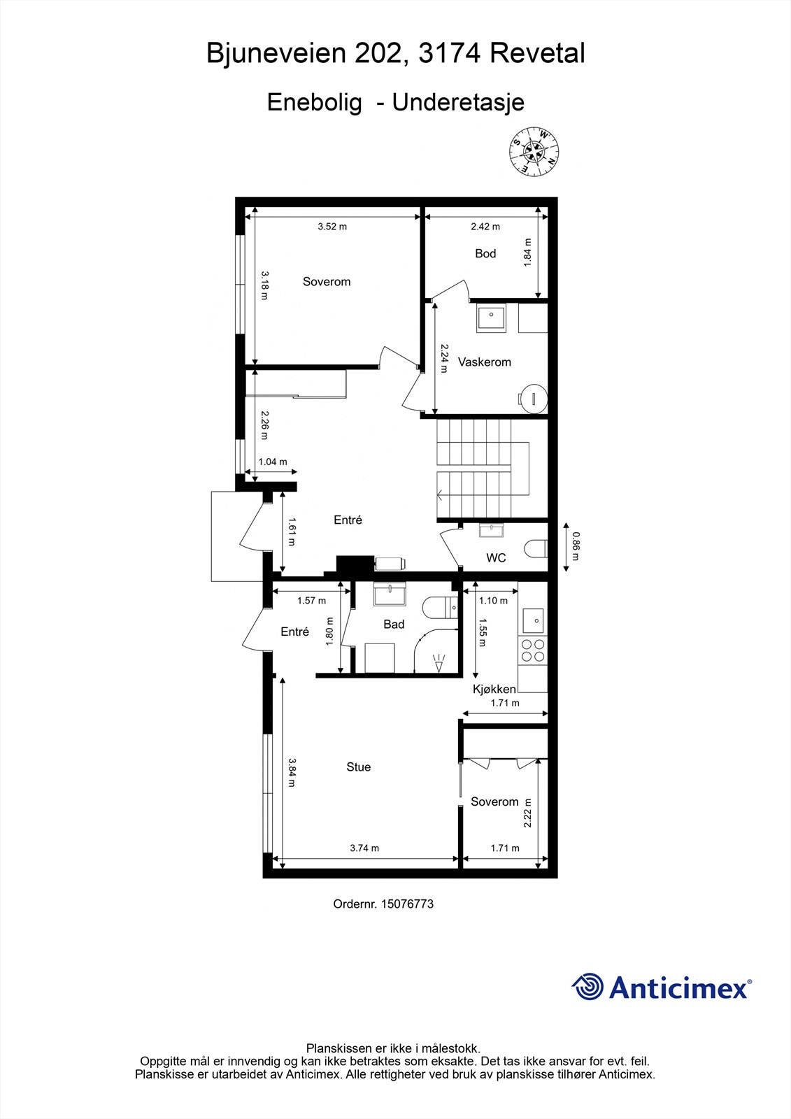 Plantegning underetasje/hybel Galleribilde