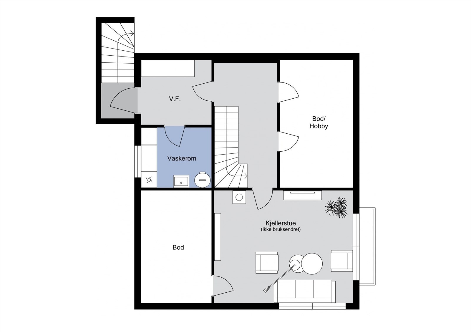 Plantegning - Underetasjen Galleribilde