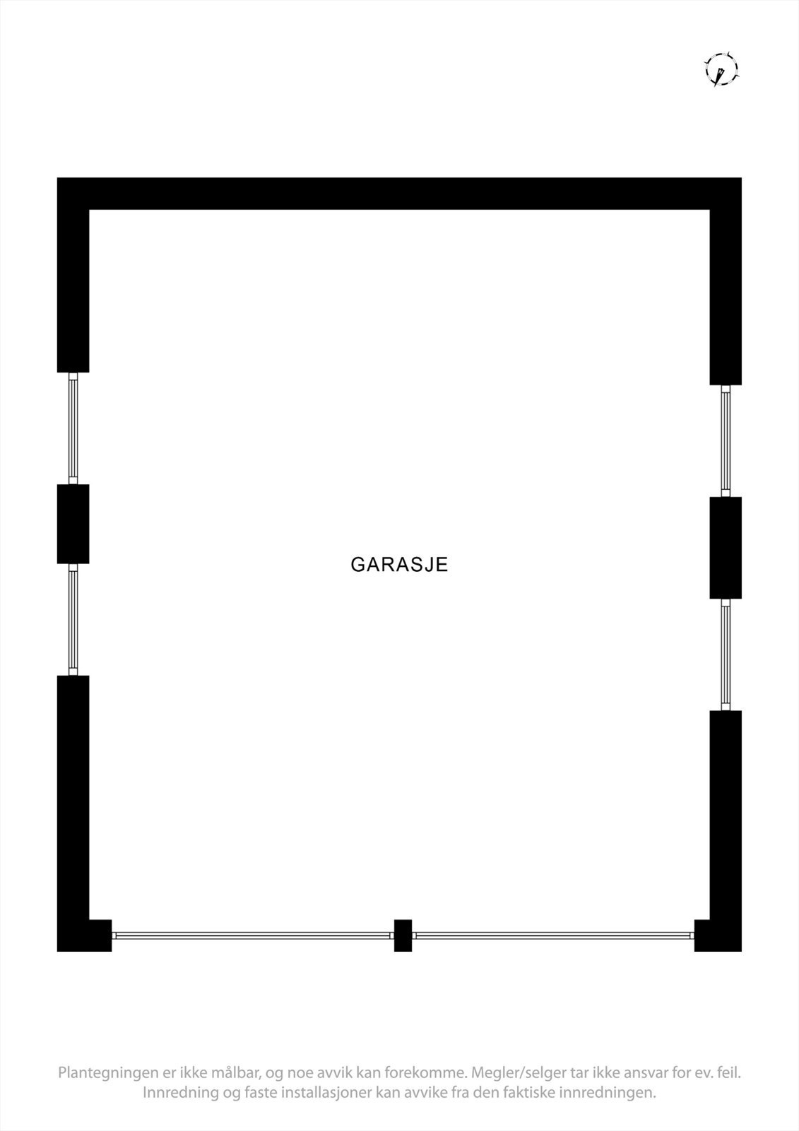 Plantegning, garasje. Galleribilde