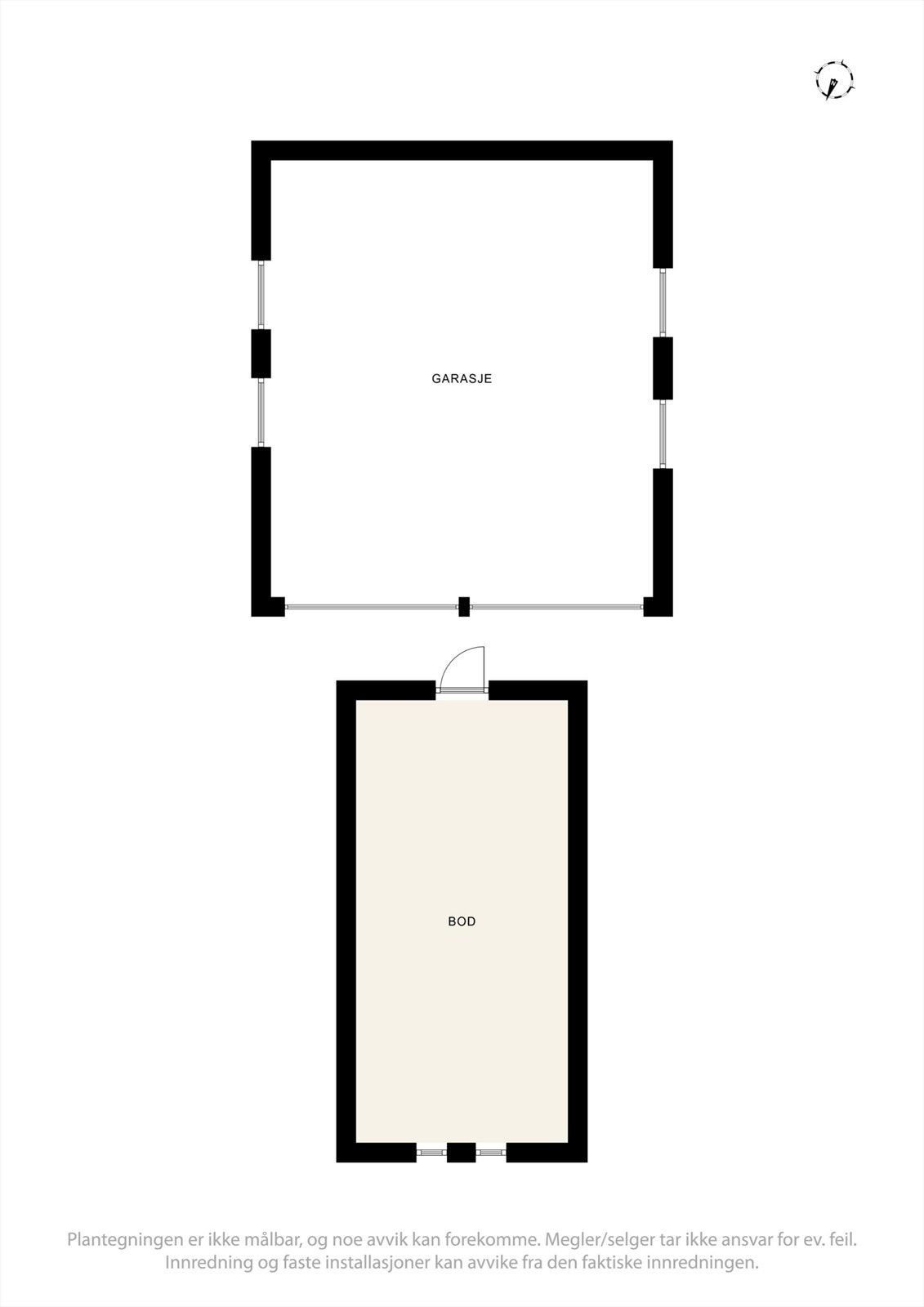 Plantegning, garasje. Galleribilde