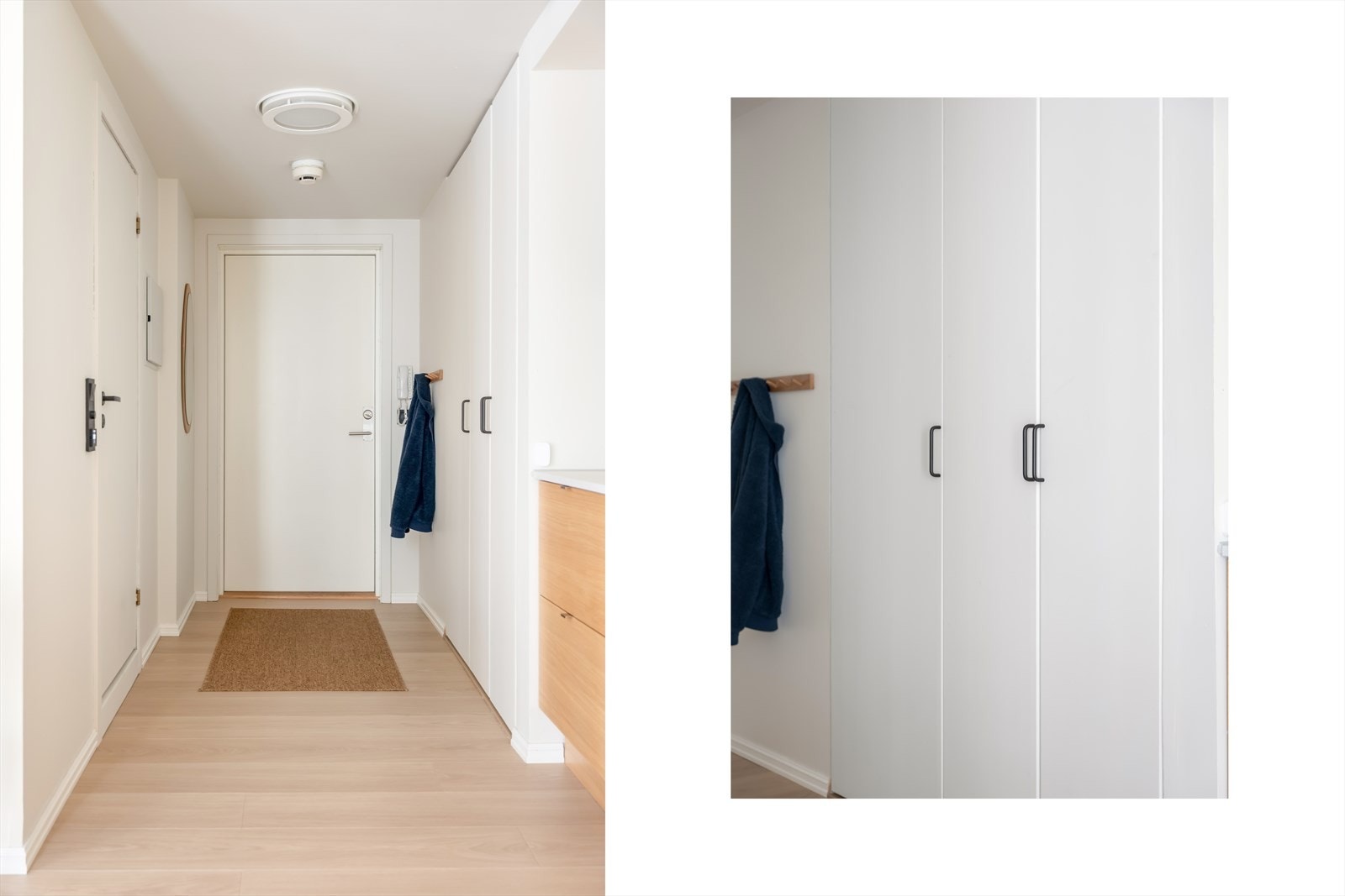 Innbydende entré med god plass til oppbevaring. Galleribilde