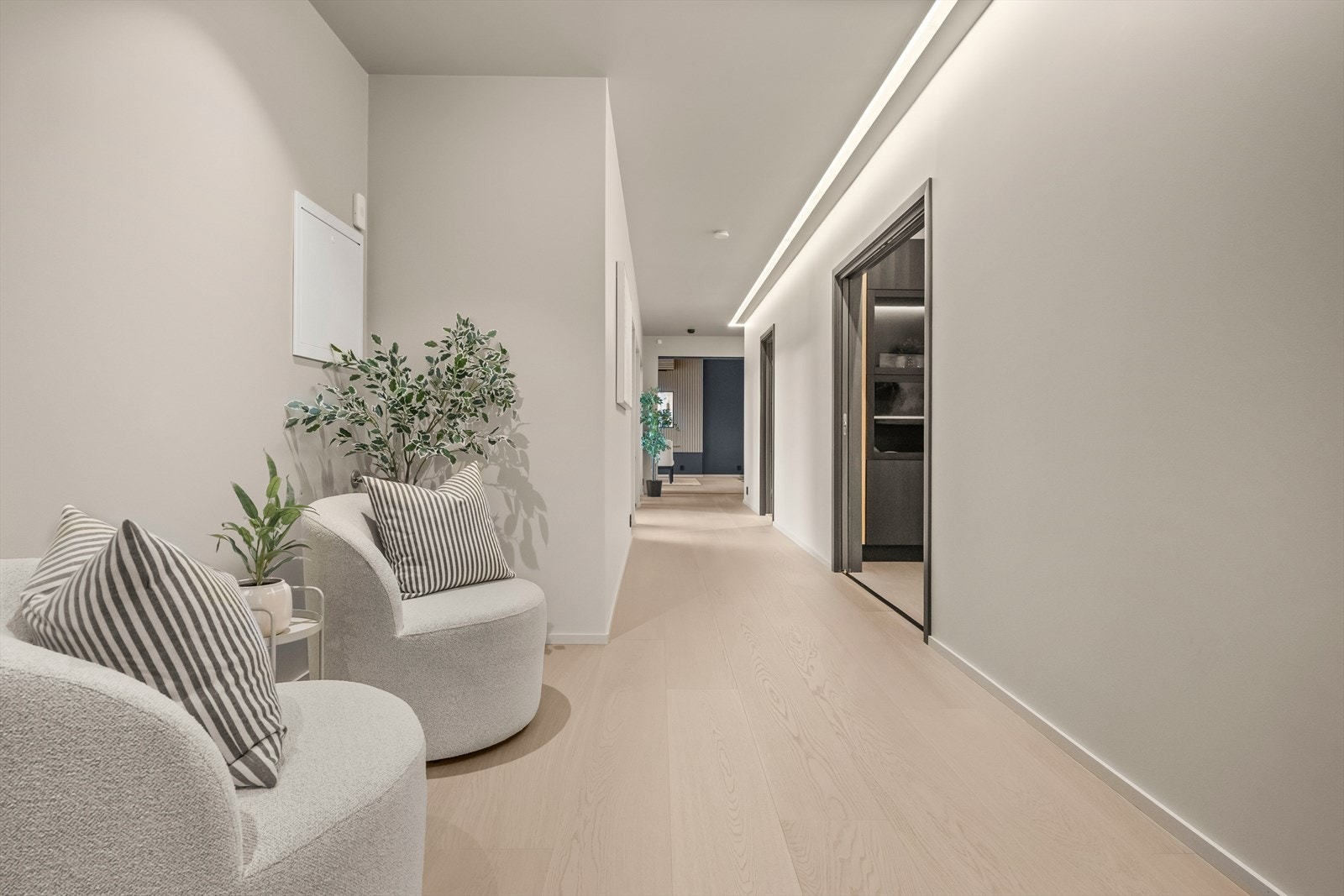 Gang med videre adkomst til boligens hovedrom Galleribilde