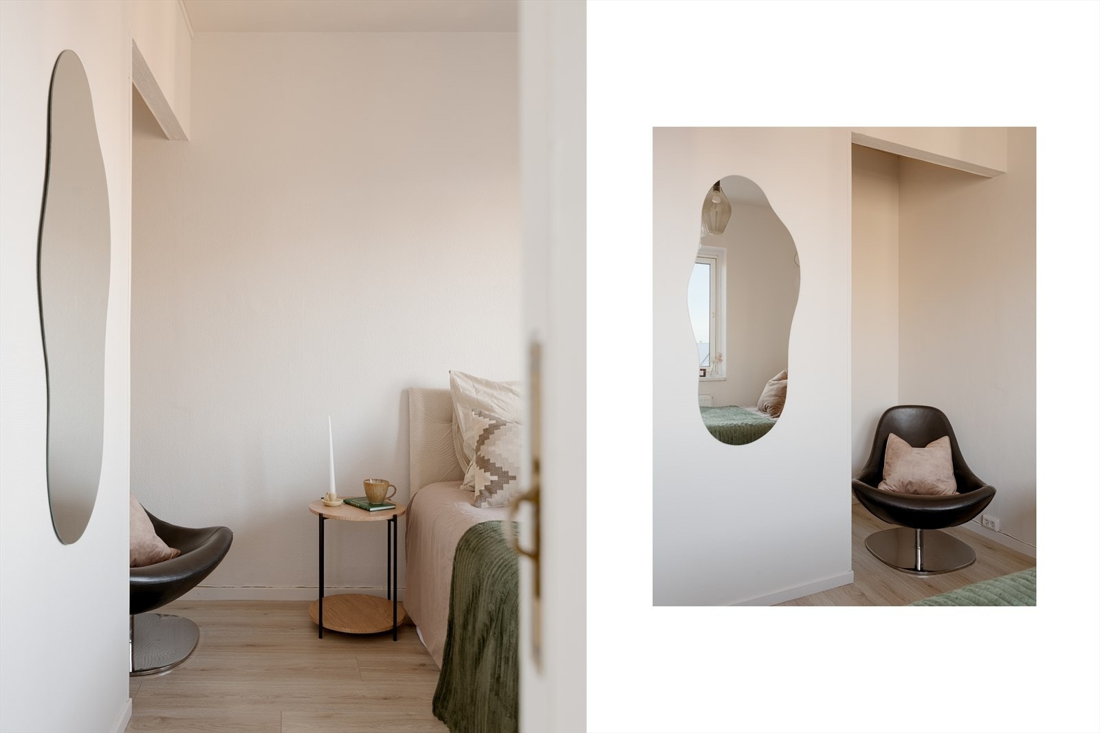 I rommet er det en krok som egner seg godt til garderobeskap, avslapning eller liten arbeidsplass. Galleribilde