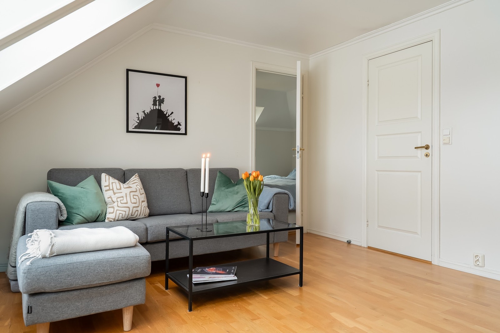 Stuen er på 16 kvm. Galleribilde