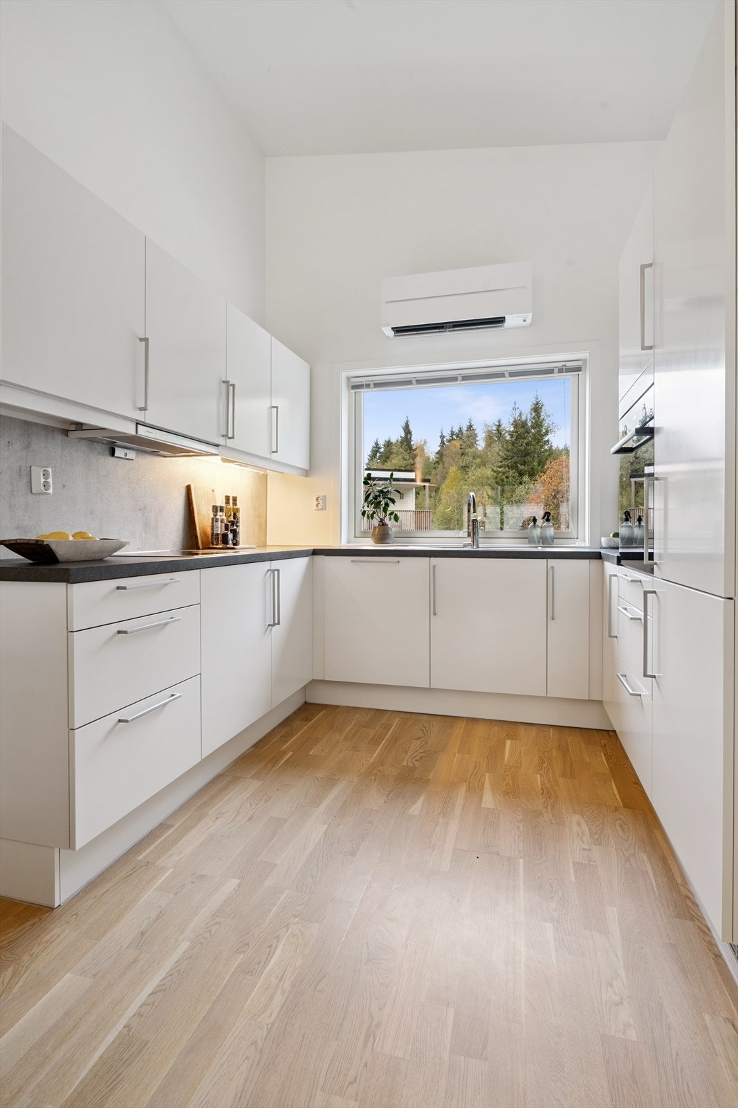 Alle hvitevarer som komfyr, platetopp, kjøl/frys og oppvaskmaskin er integrerte. Galleribilde