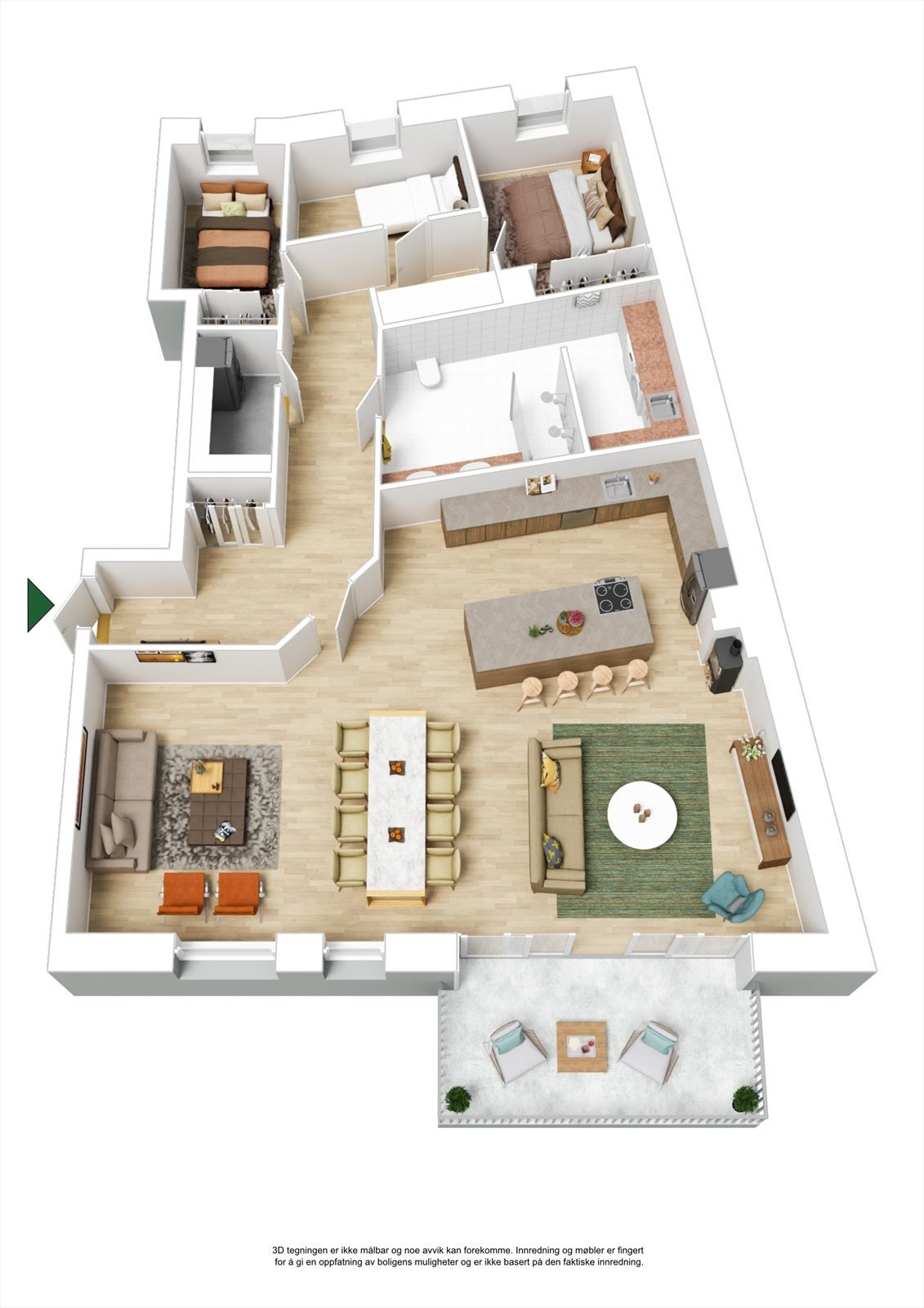Plantegning 3D Galleribilde