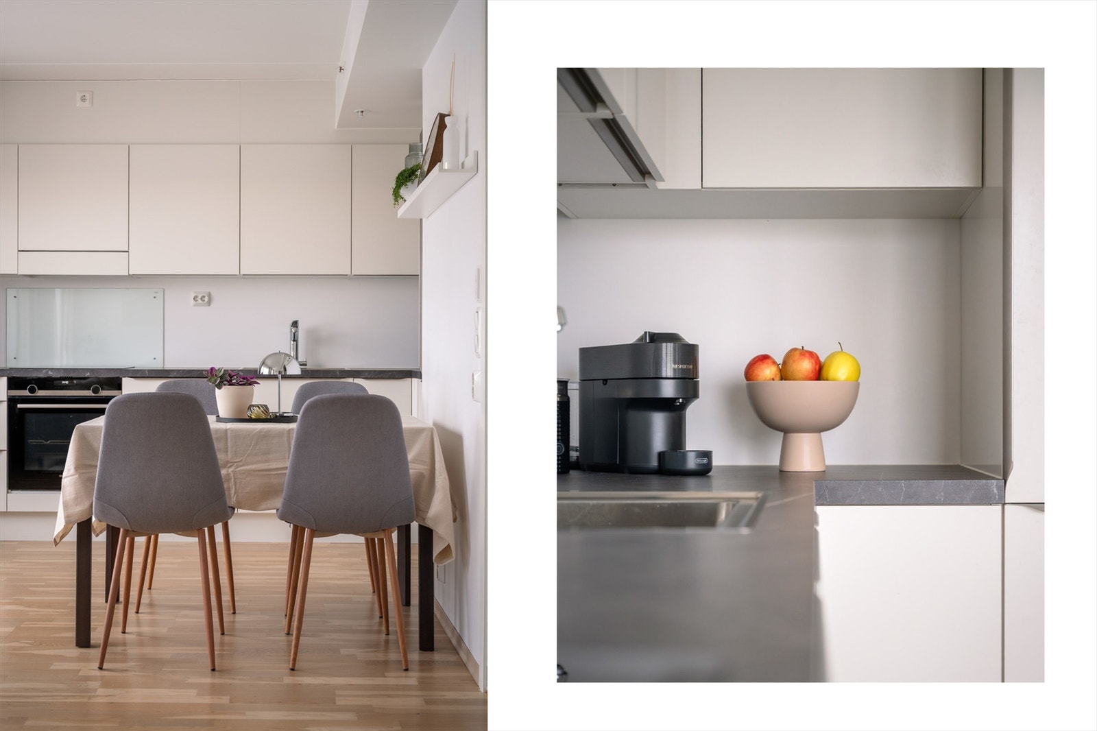 Kjøkkenet er holdt i en åpen løsning mot stuen. Galleribilde