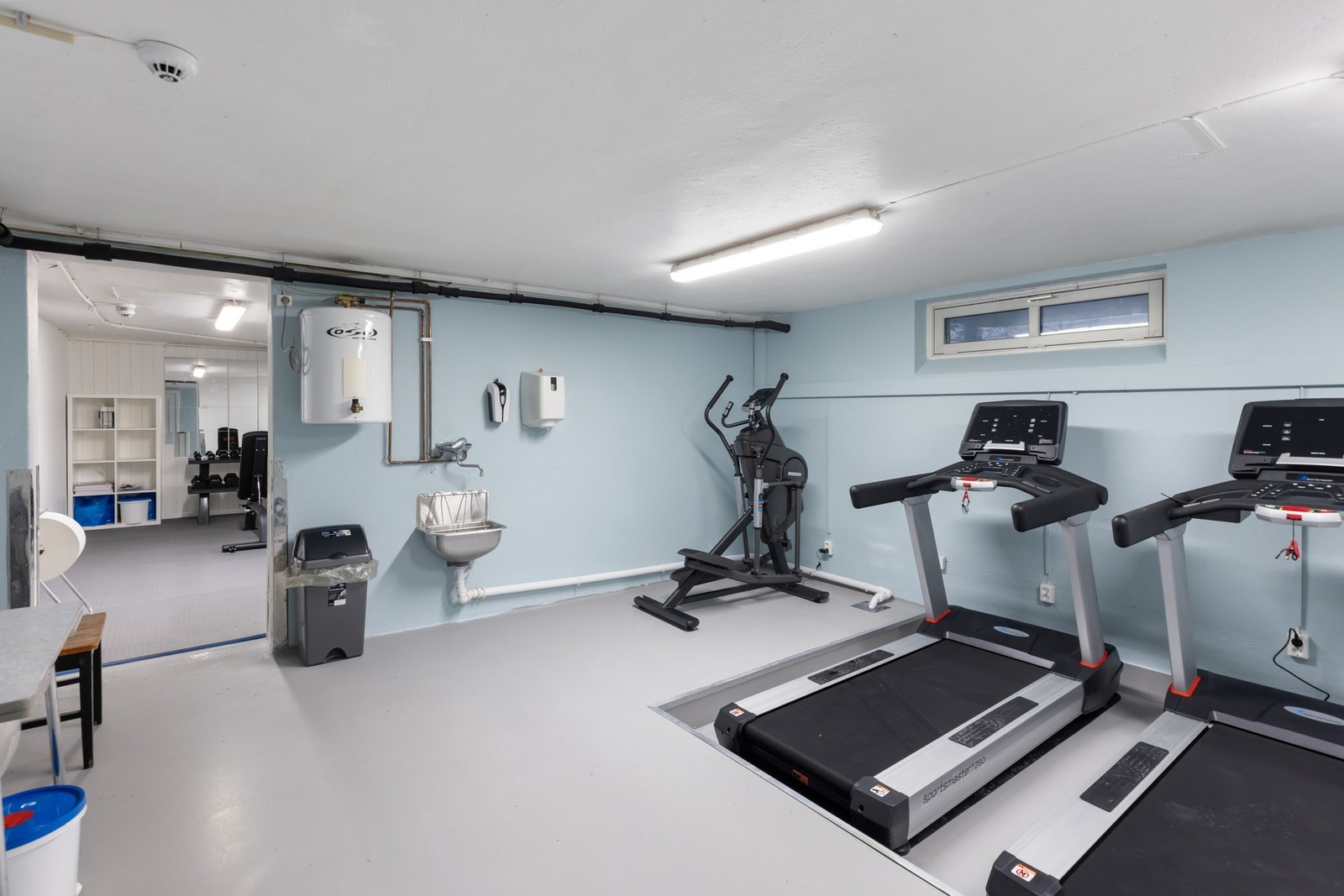 Planlagt åpning av treningsrommet i borettslaget er januar 2026. Det vil bli eget bookingsystem. Galleribilde