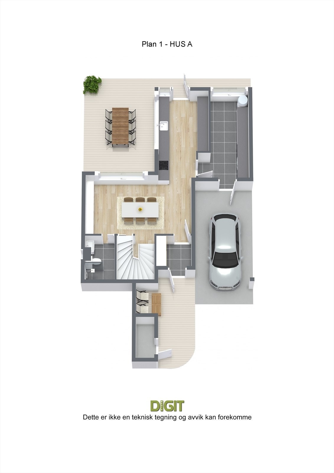 Plantegning 1.etg Galleribilde