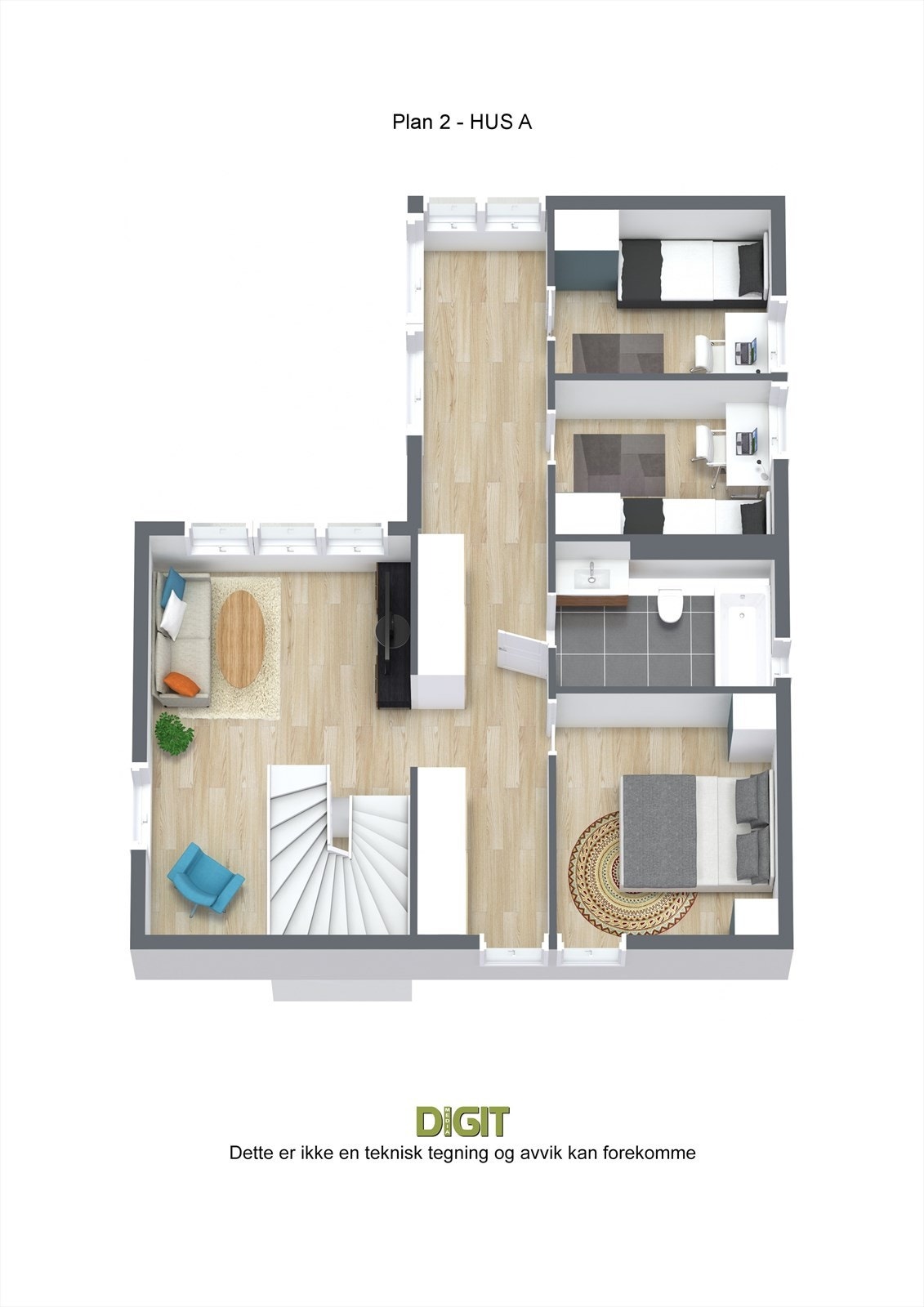 Plantegning 2.etg Galleribilde