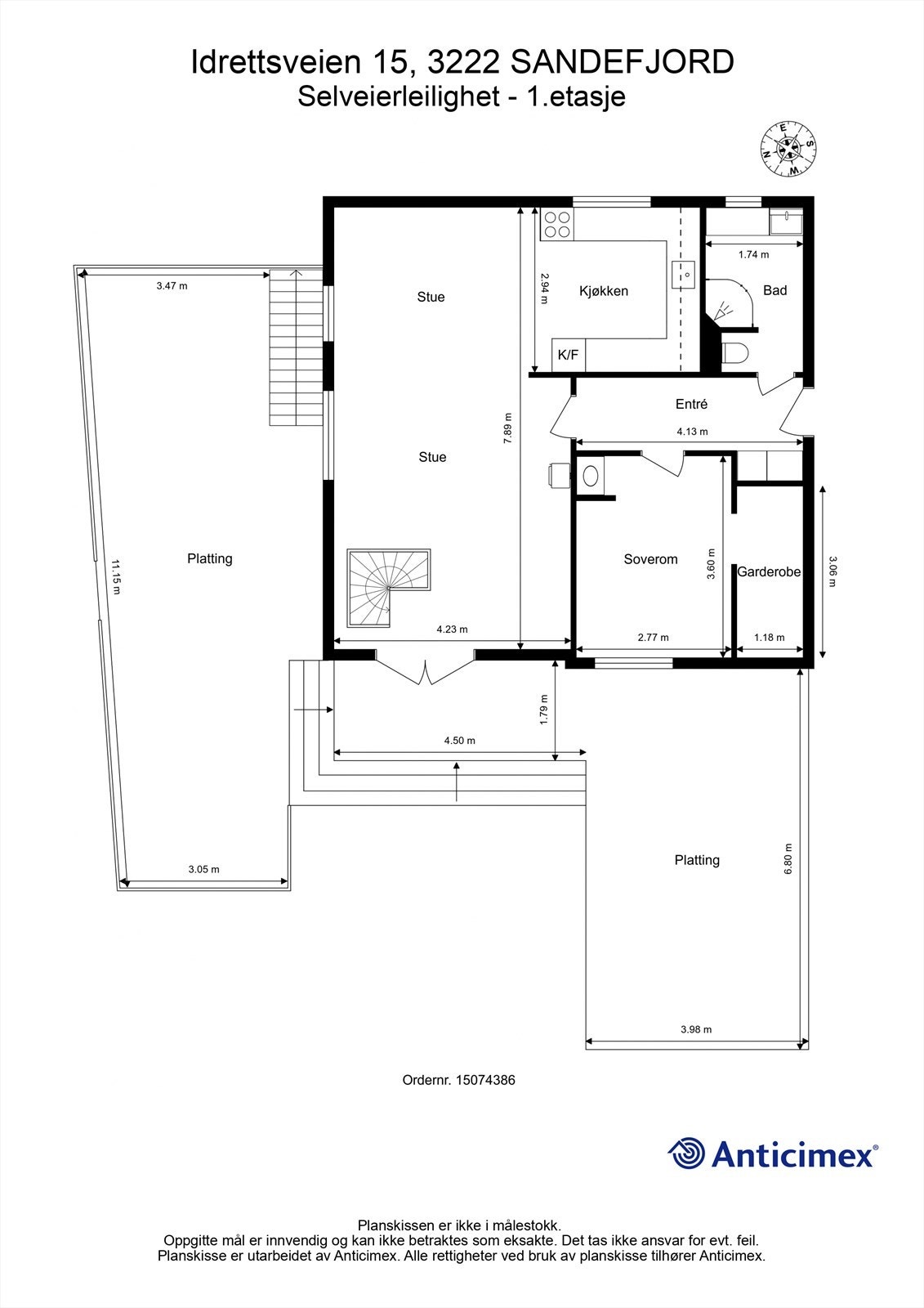 Plantegning 1.etg Galleribilde