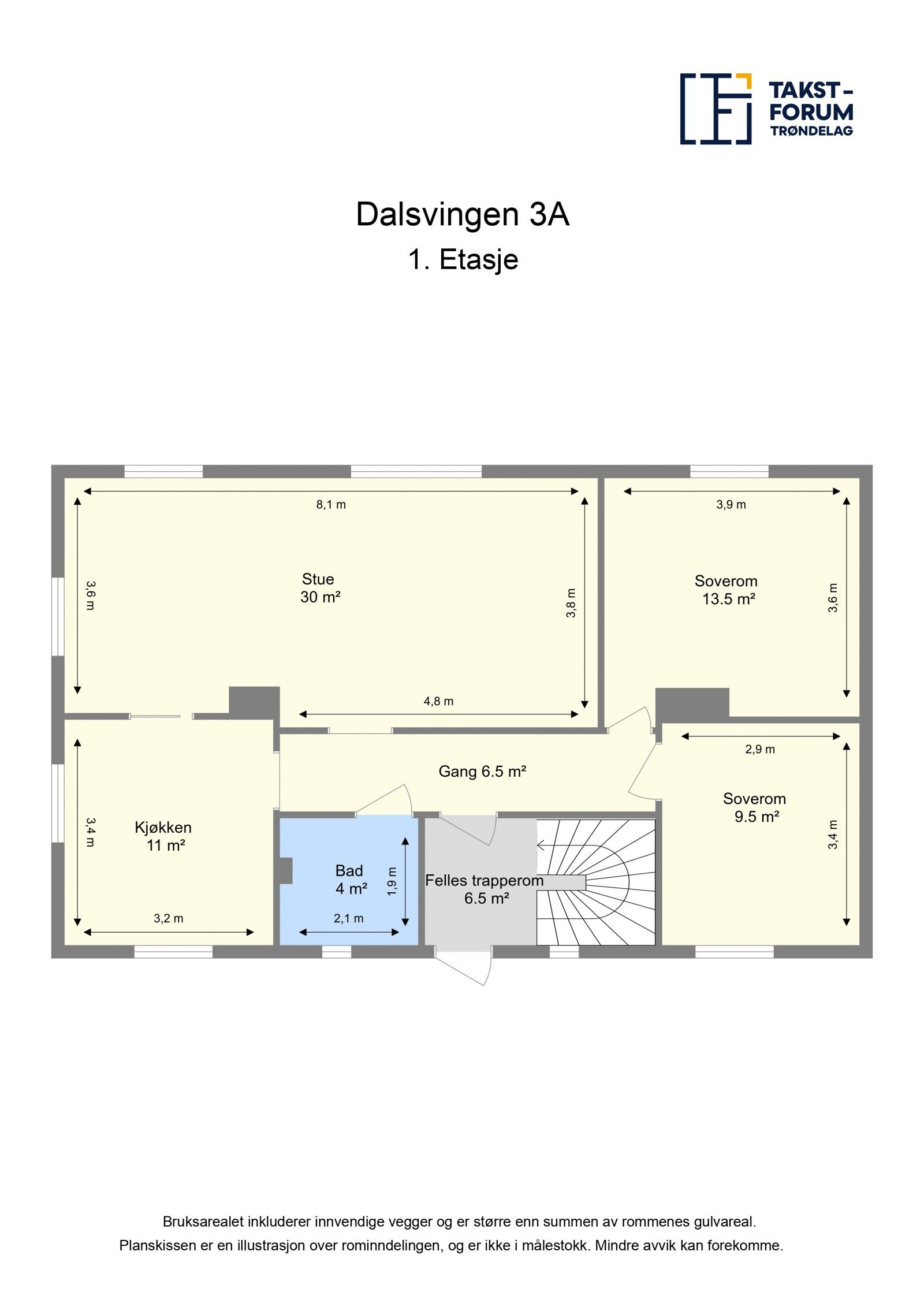 Planskisse 1. etasje. Galleribilde