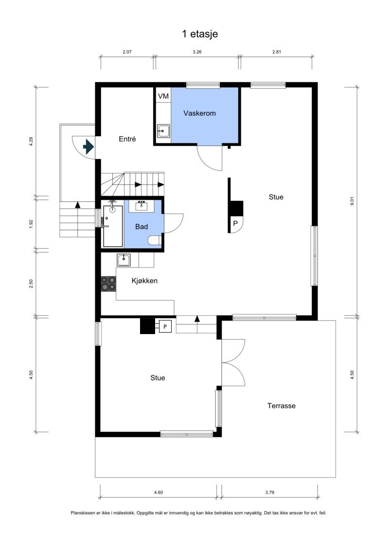 Plantegning 1. etasje Galleribilde