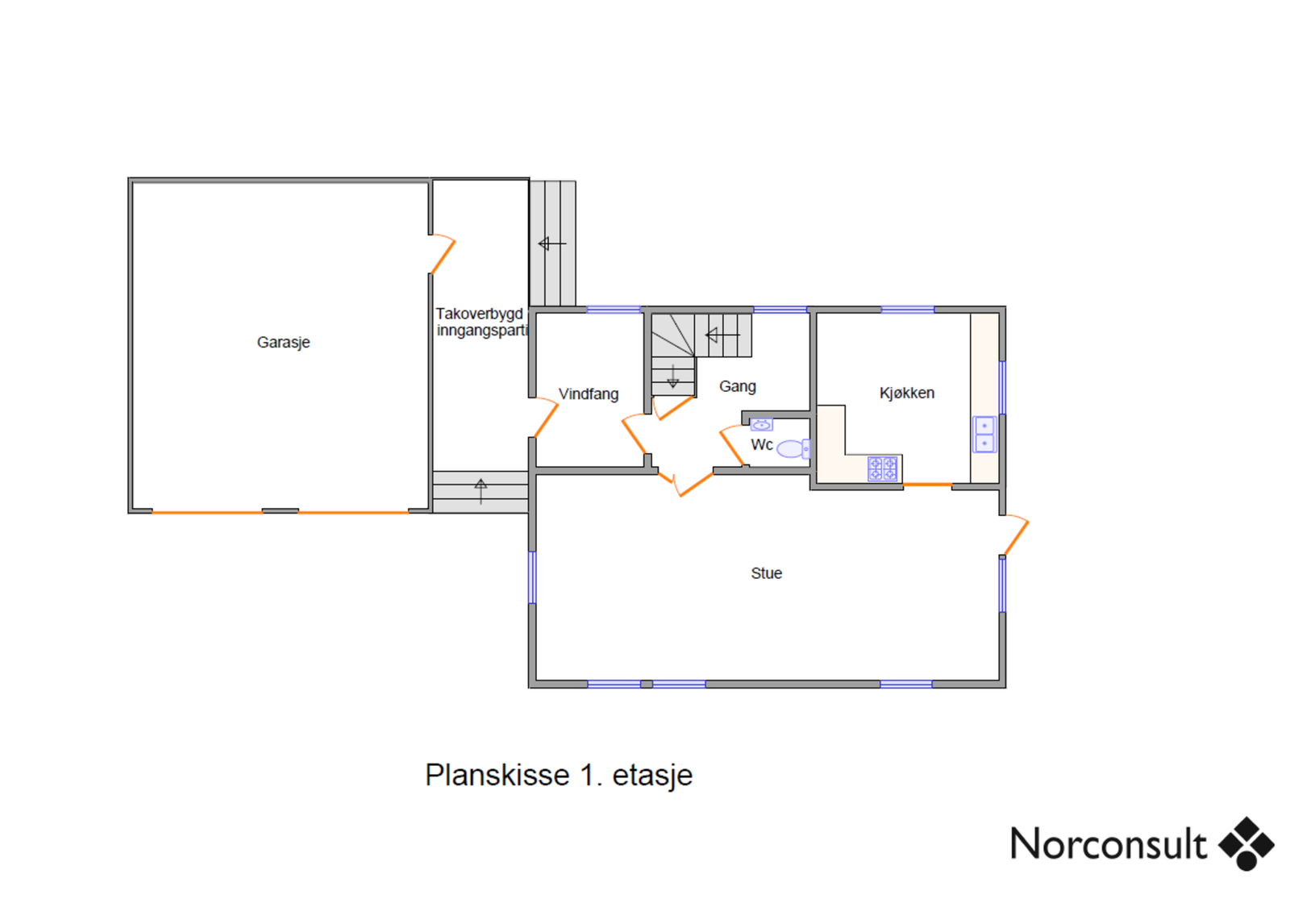 Planskisse - 1.etasje. Galleribilde