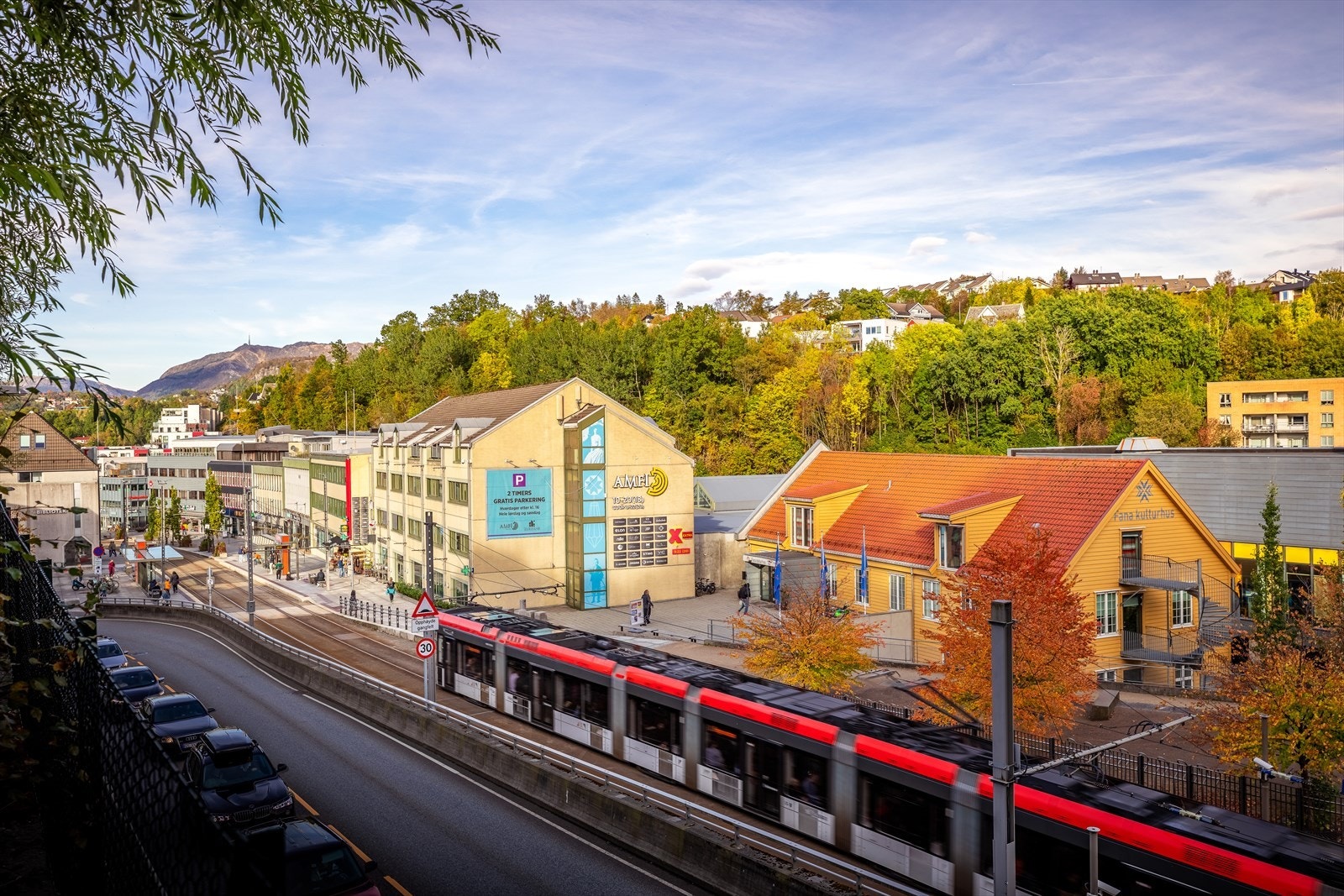 Kun noen få bybanestopp til Nesttun. Galleribilde