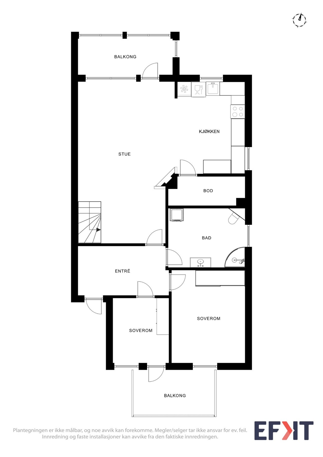 Plantegning hovedetasje. Galleribilde