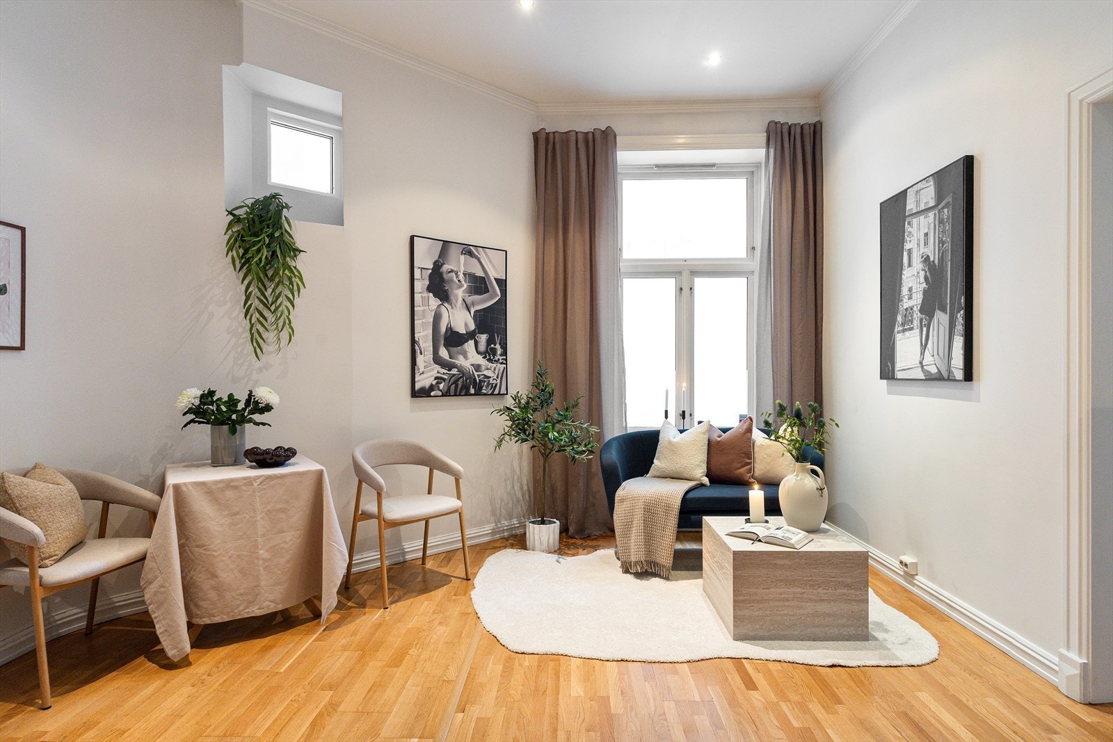 En arealeffektiv leilighet som i sin helhet ligger i avlåst indre gård. Galleribilde