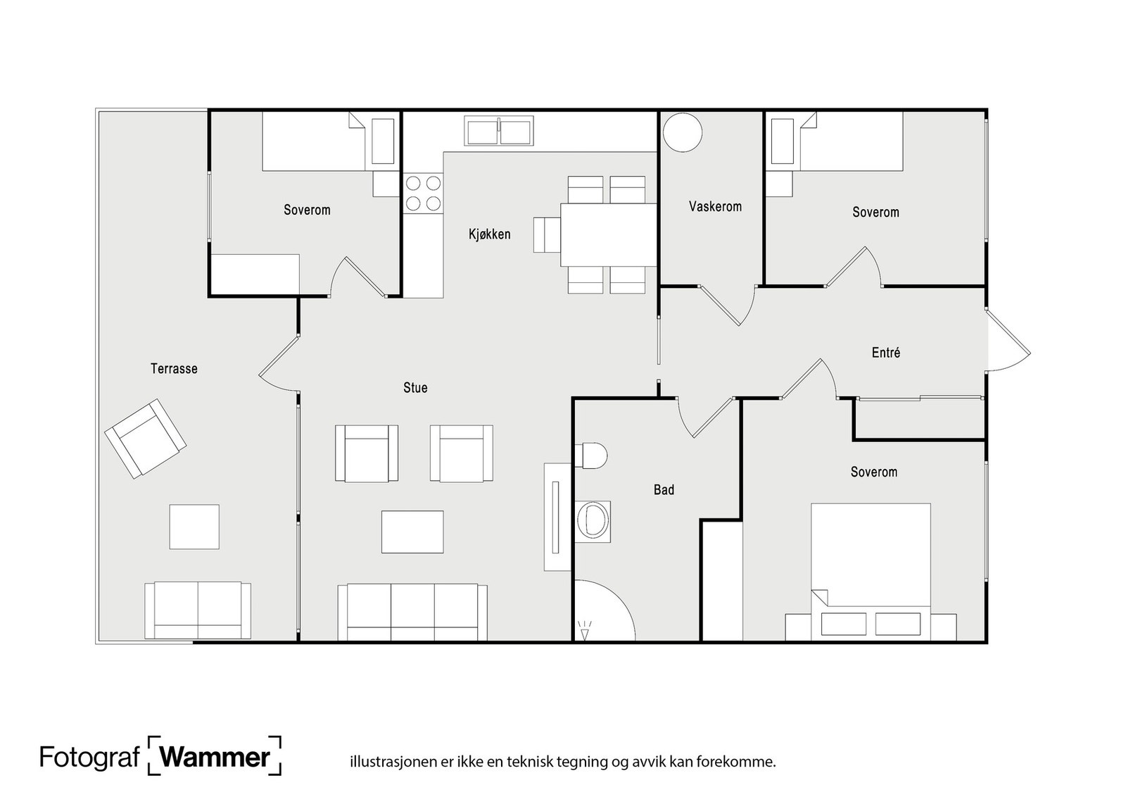 Leiligheten ligger i første etasje Galleribilde
