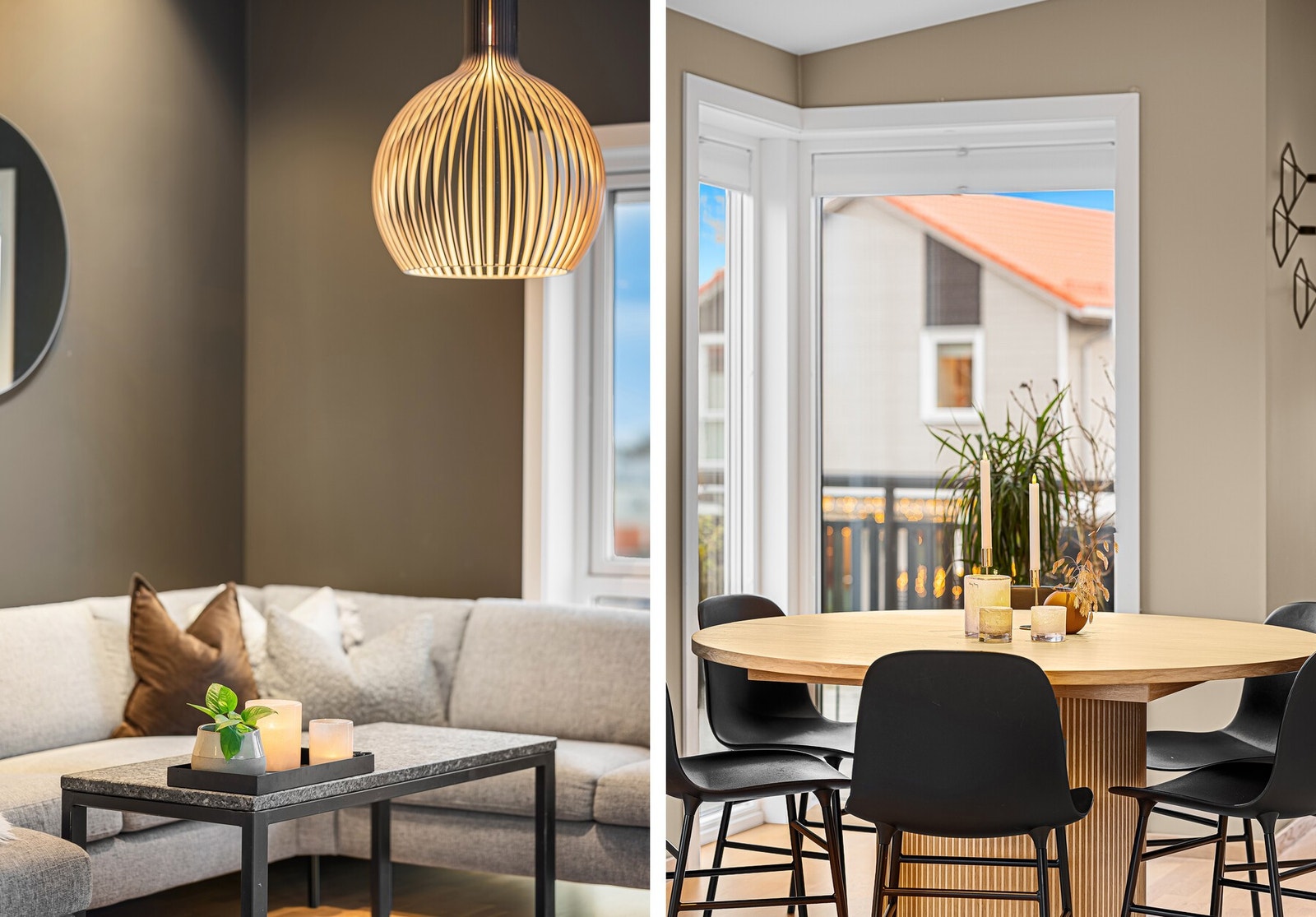 Diverse fra stuen. Det er moderne preg og luftig følelse. Det er gjort klargjøring for ildsted i stuen dersom man ønsker dette. Galleribilde