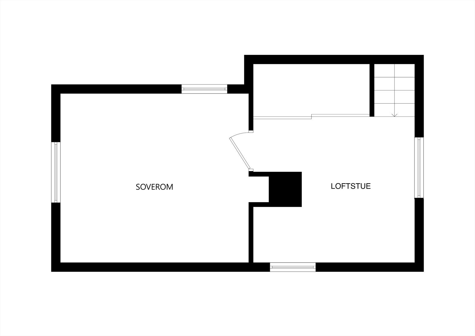 Planskisse loft. Galleribilde