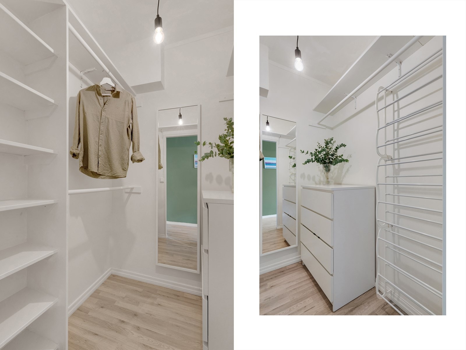 - Walk-in closet er praktisk innredet med rikelig av oppbevaring - Galleribilde