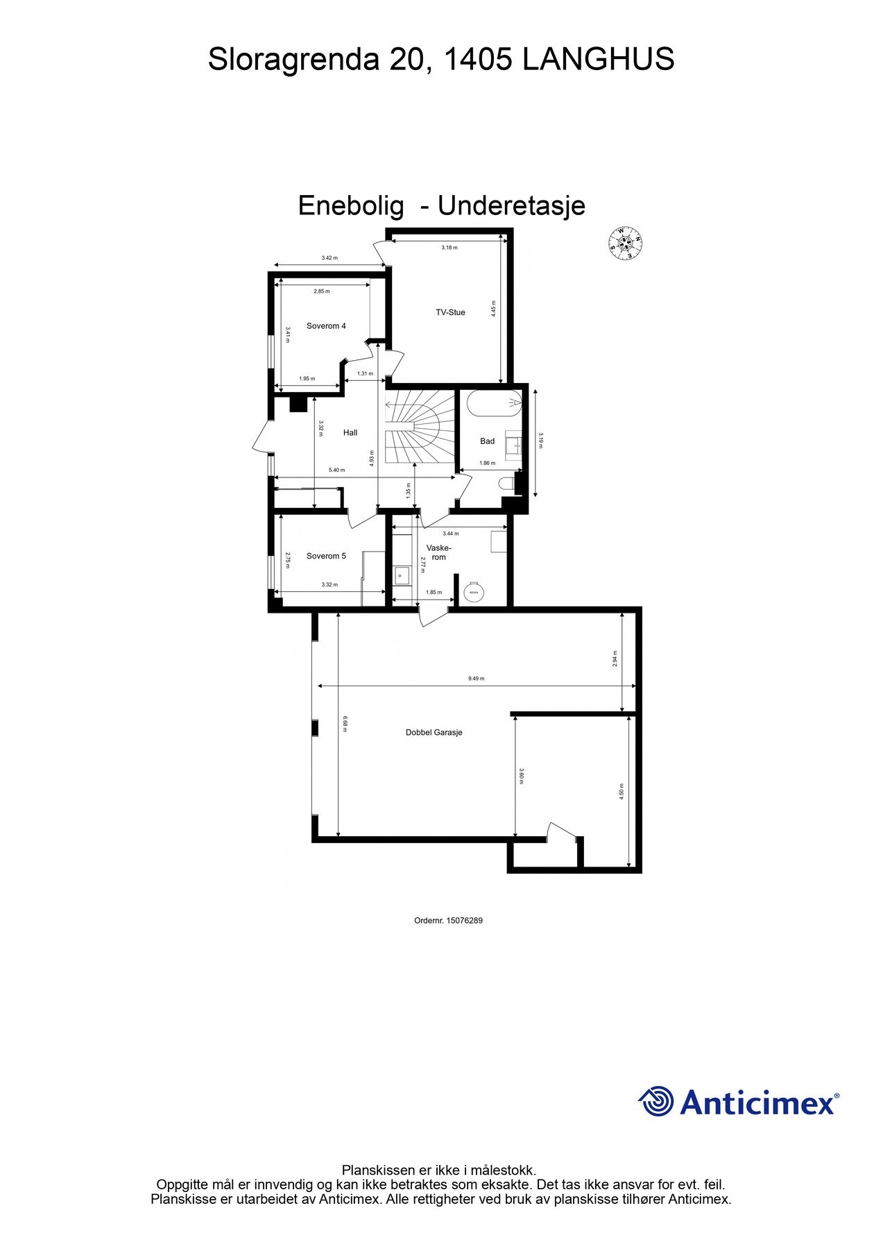 Plantegning Underetasje. Galleribilde