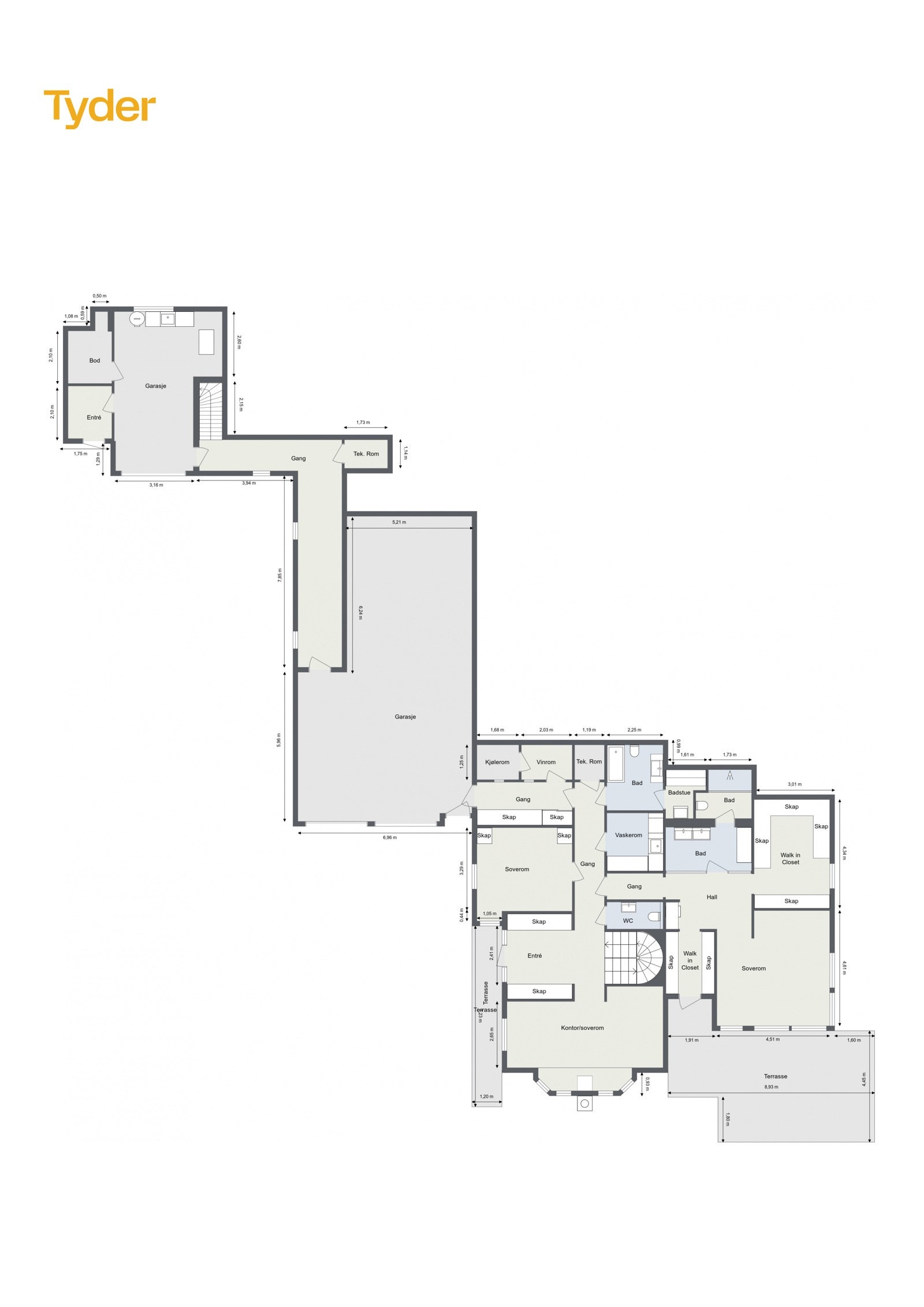 Planskisse underetasje. Galleribilde