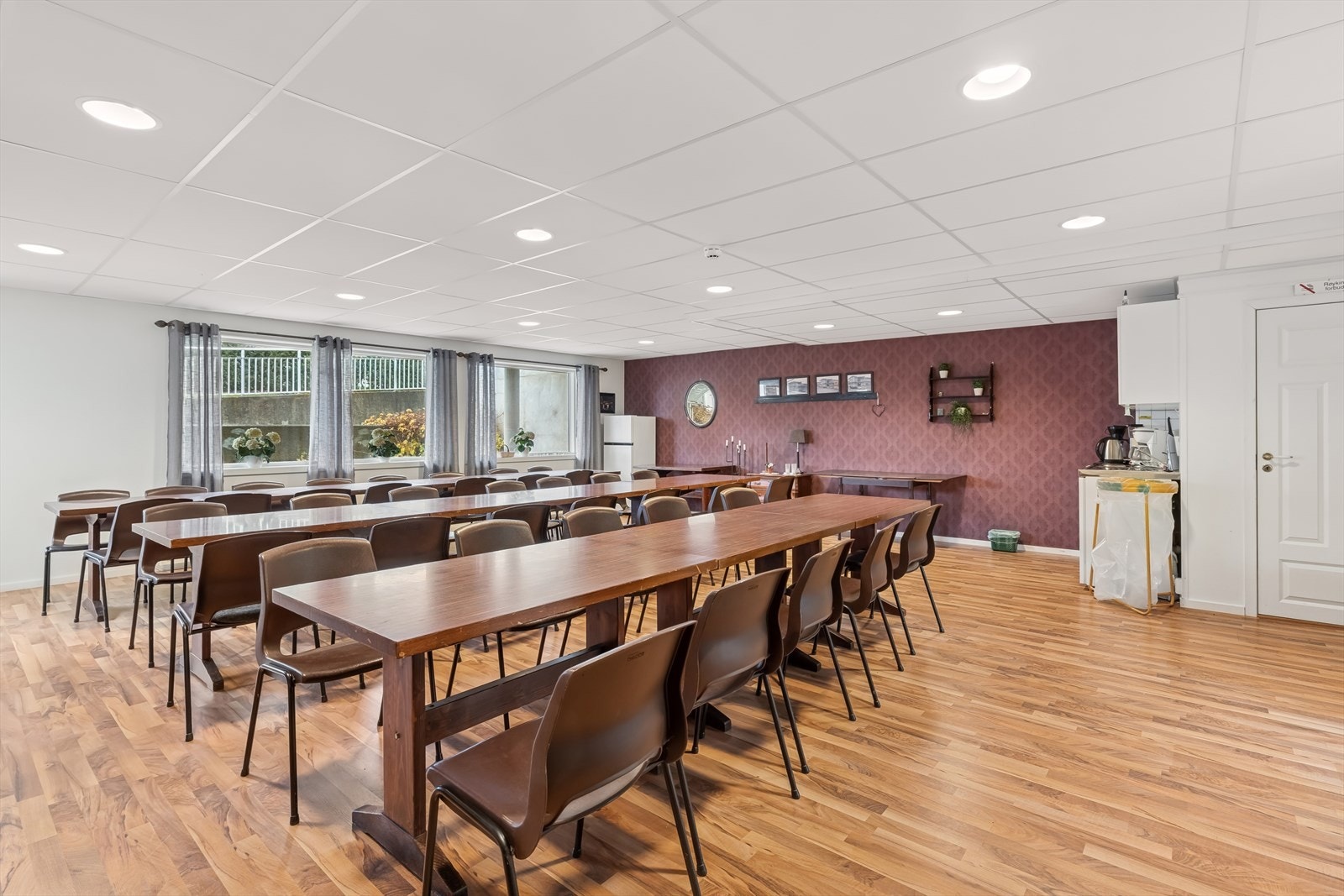 Borettslaget har et eget selskapslokale med kjøkken. Galleribilde