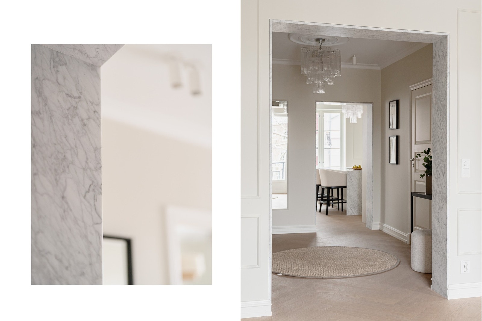 Et skikkelig blikkfang med utstrakt btuk av detaljer i carrera.marmor. Galleribilde