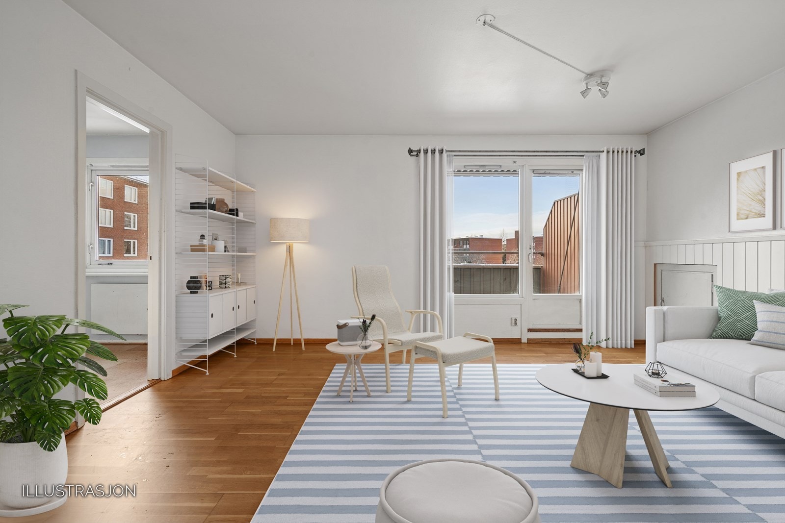 Digital styling av leiligheten. Galleribilde