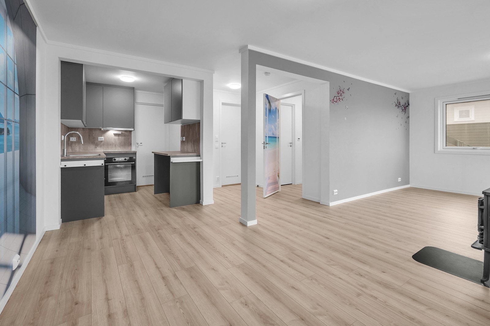 Åpen stue/kjøkken løsning. Galleribilde