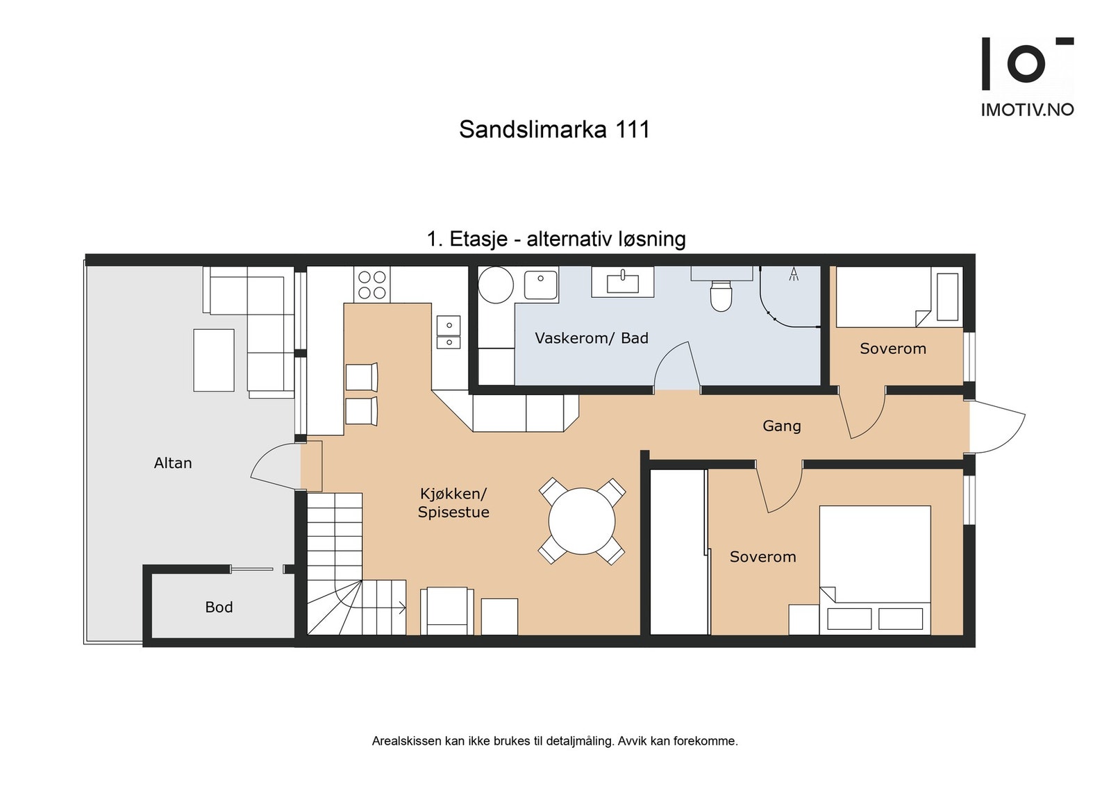 Alternativ planløsning med ekstra rom ved entreen Galleribilde