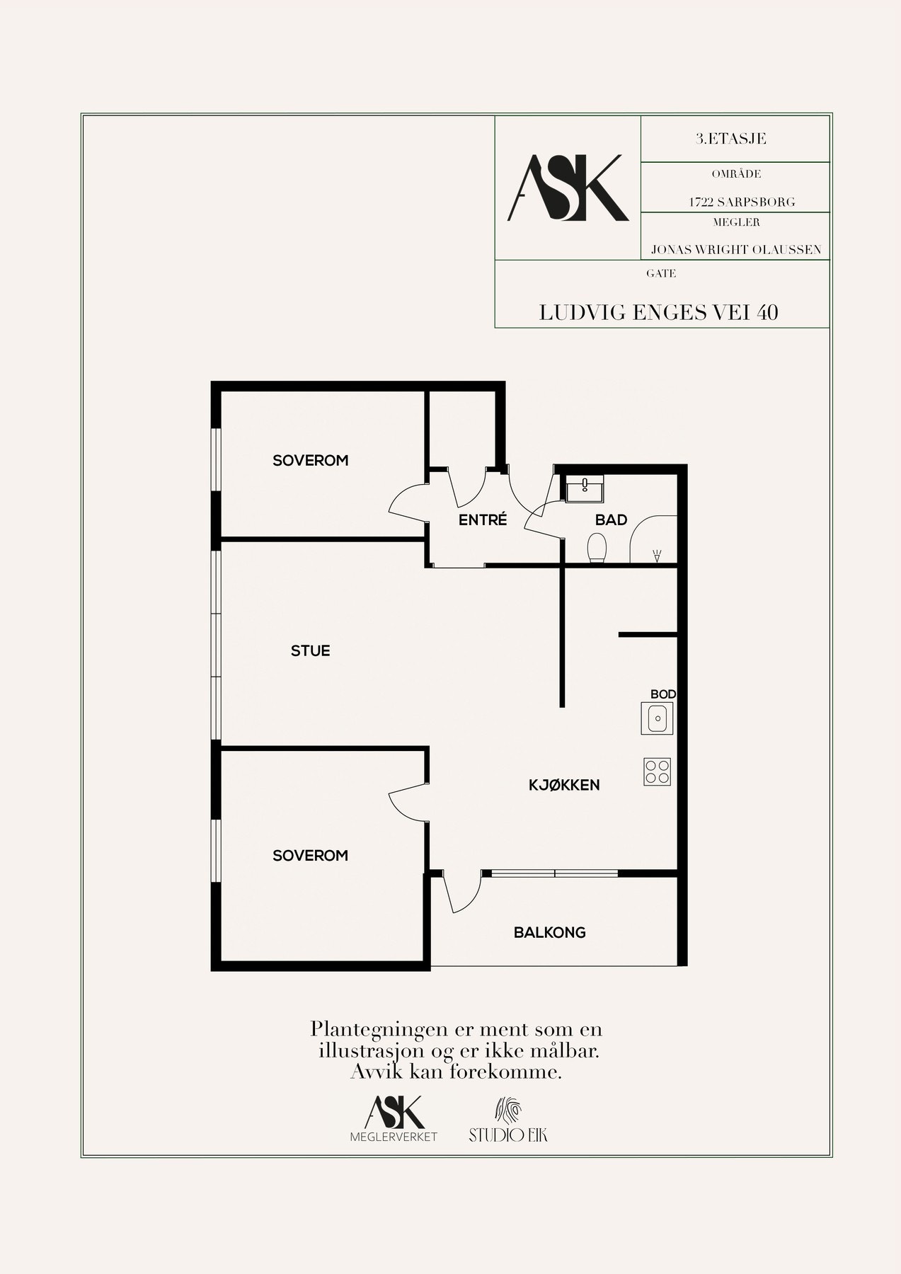 Plantegning 3. etasje. Galleribilde