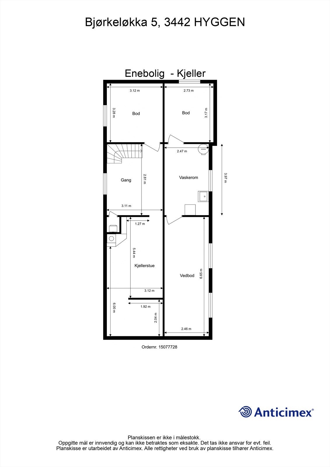 Plantegning kjelleretasje Galleribilde