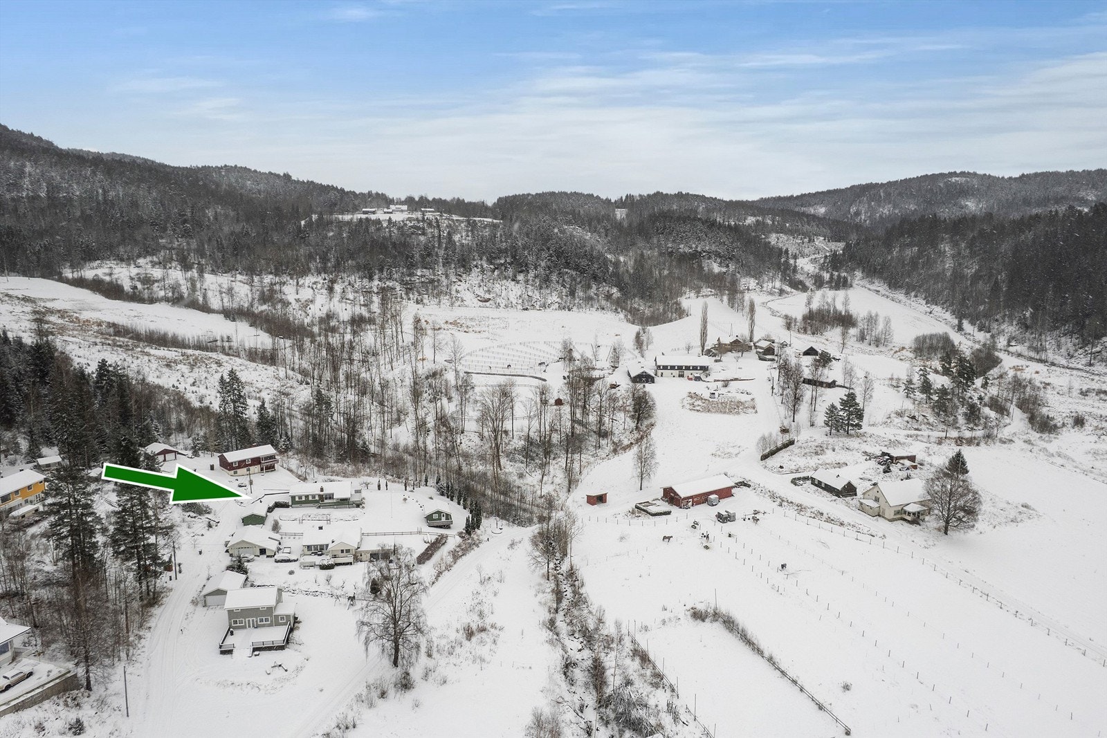 Meget tilbaketrukket og koselig beliggenhet med marka, fjorden og hester som nære naboer Galleribilde