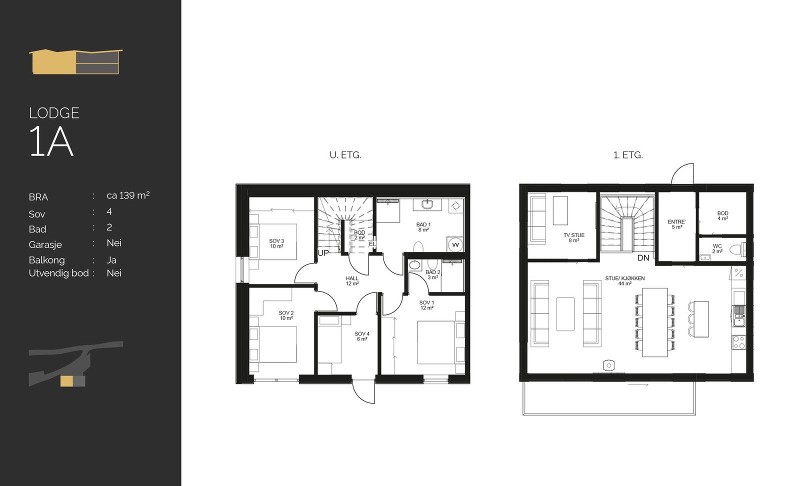 Planskisse lodge 1A Galleribilde
